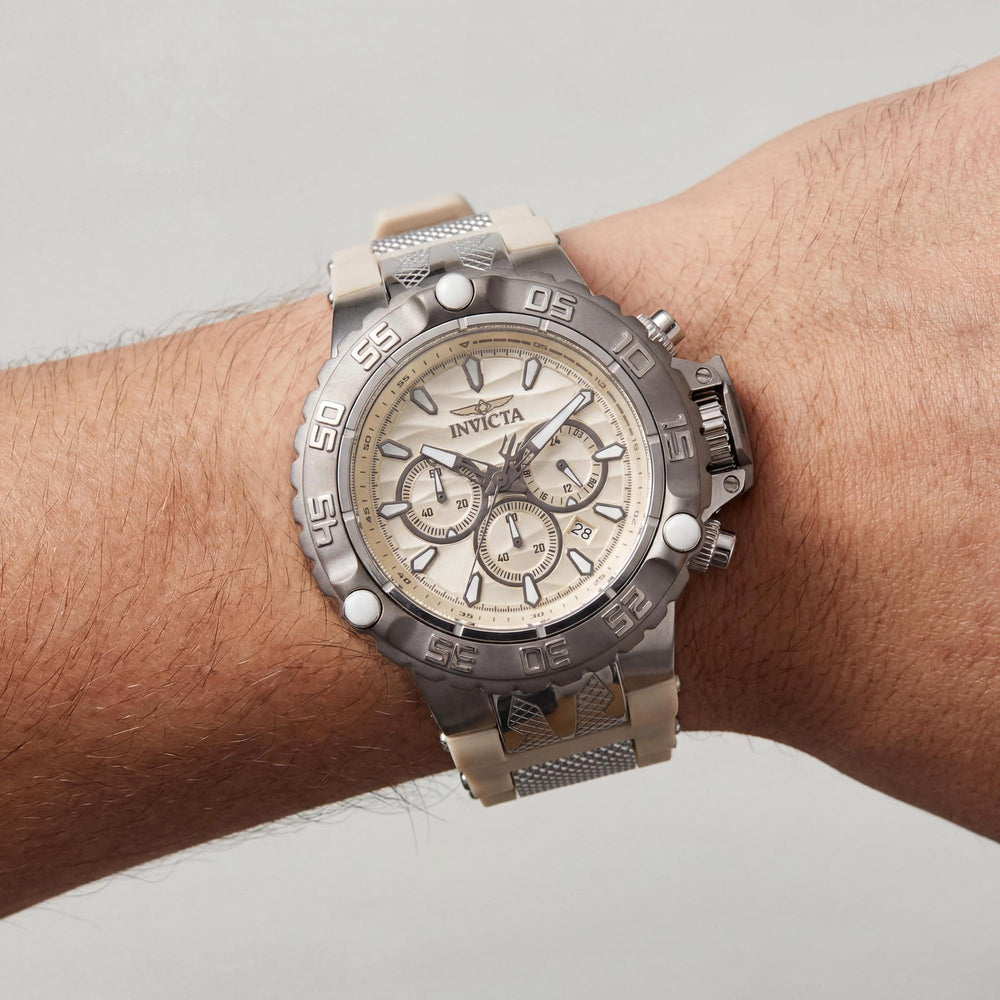 Reloj de pulsera Invicta Subaqua - Poseidon 48558 unisex de cuarzo, cronógrafo, acero inoxidable plateado, 55 mm