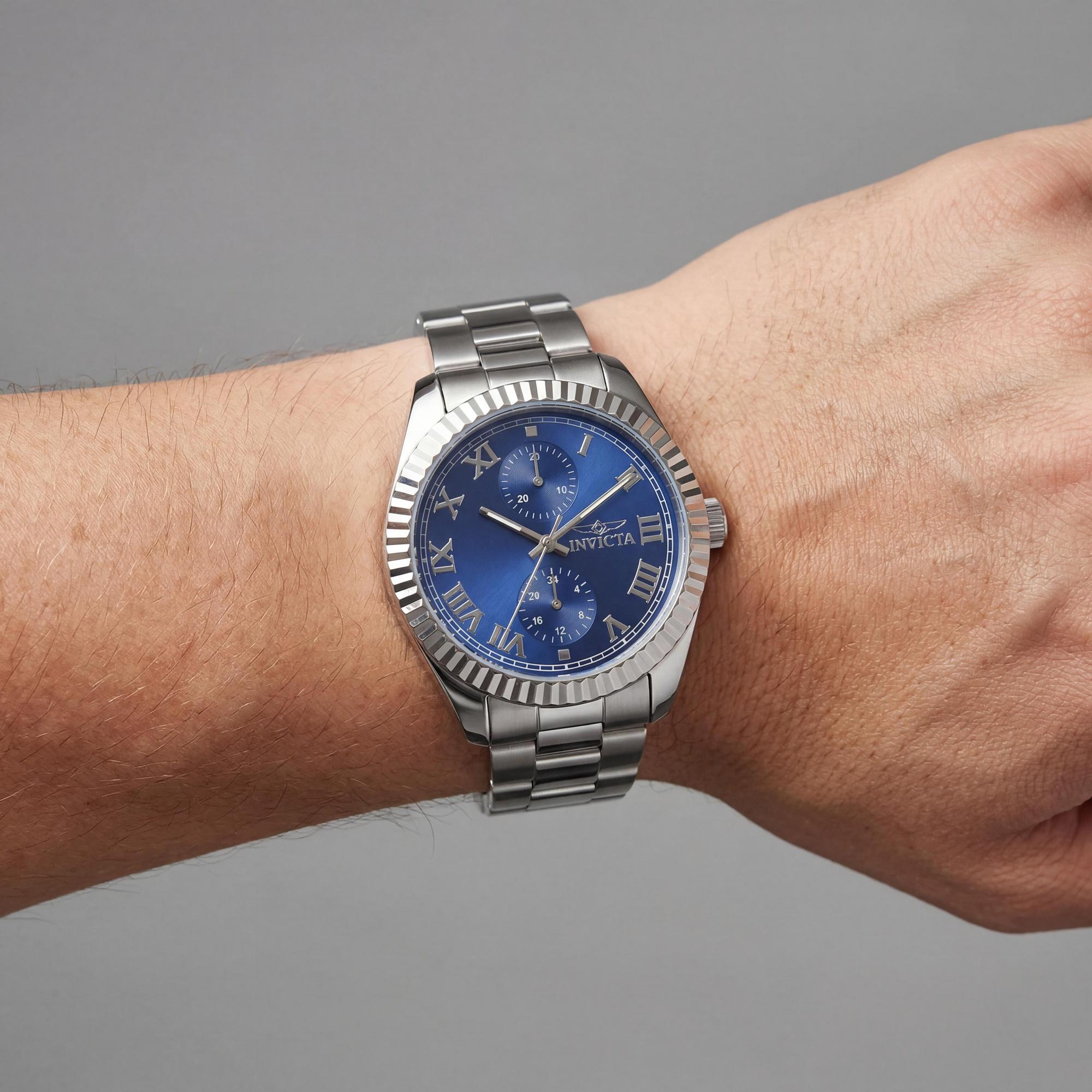 Invicta Specialty 47437 Unisex Silver Stainless Steel Bracelet Watch Blue Dial Quartz 36mm, Photo 3