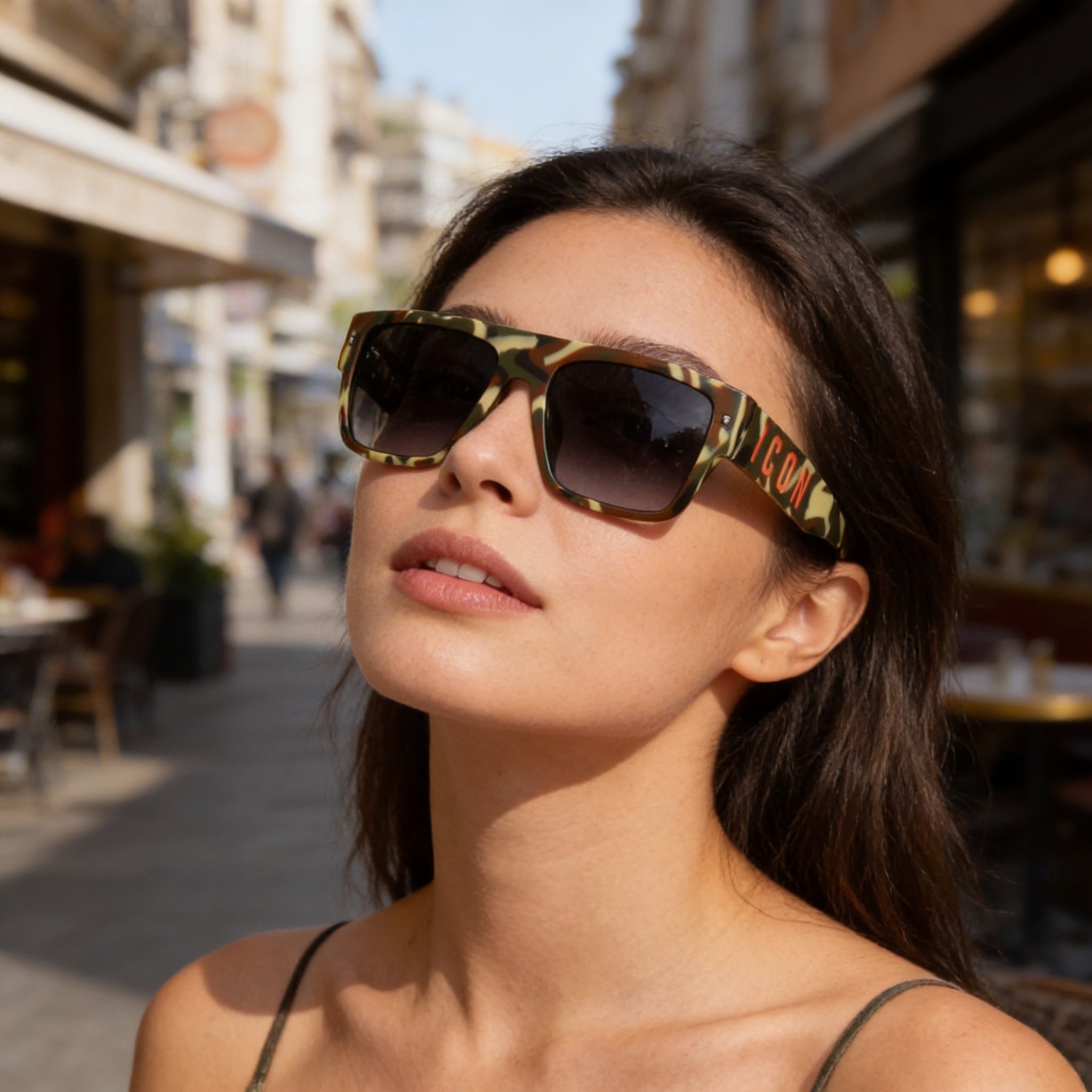 DSQUARED2 Icon 0003/S Camo Plastic Unisex Sunglasses, Gray Gradient Lenses, UV Protection 56-18-145, Photo 5