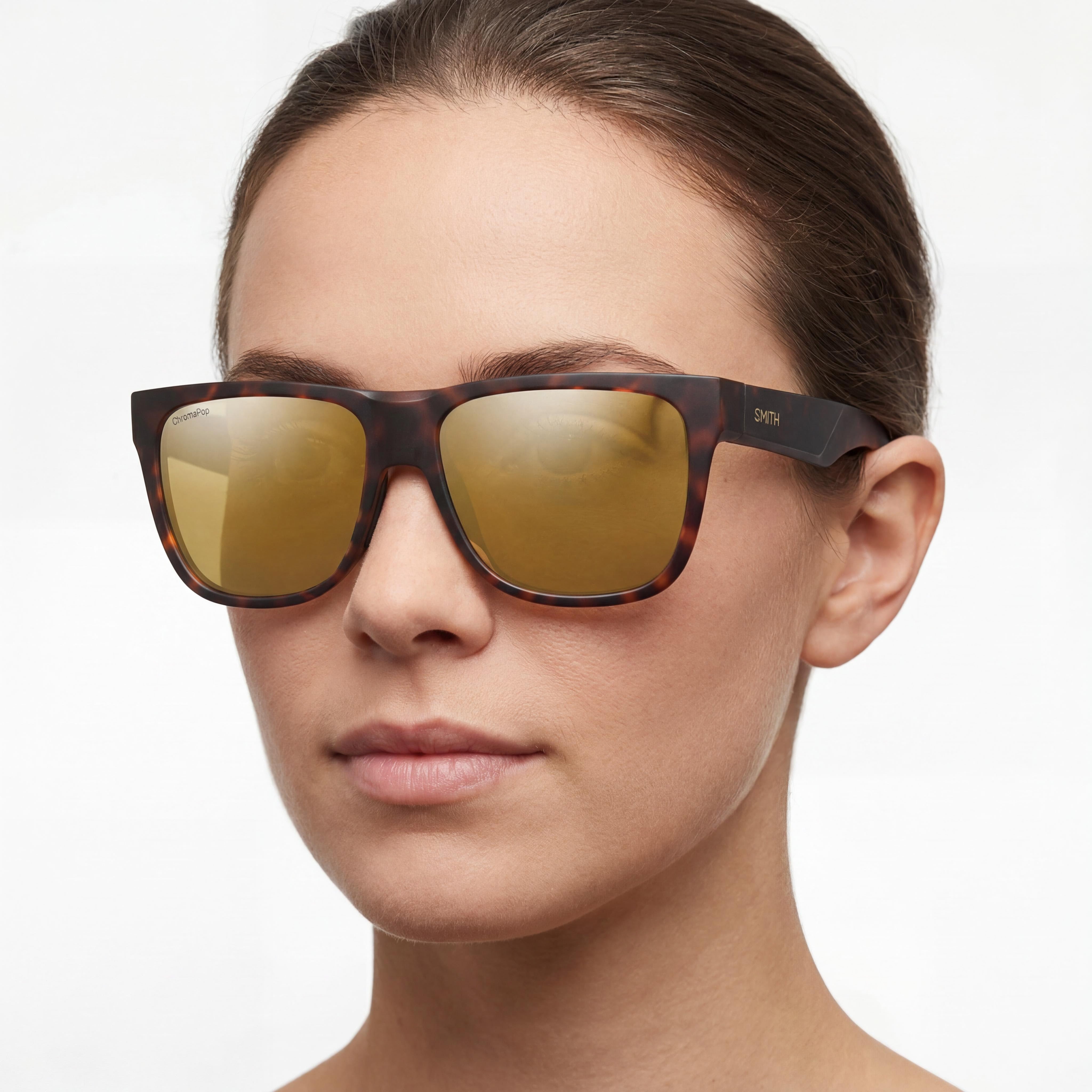 Gafas de sol Smith Lowdown 2 para mujer, montura Evolve carey mate, lentes de espejo bronce ChromaPop, protección UV 100 %, 55 mm, Photo 4