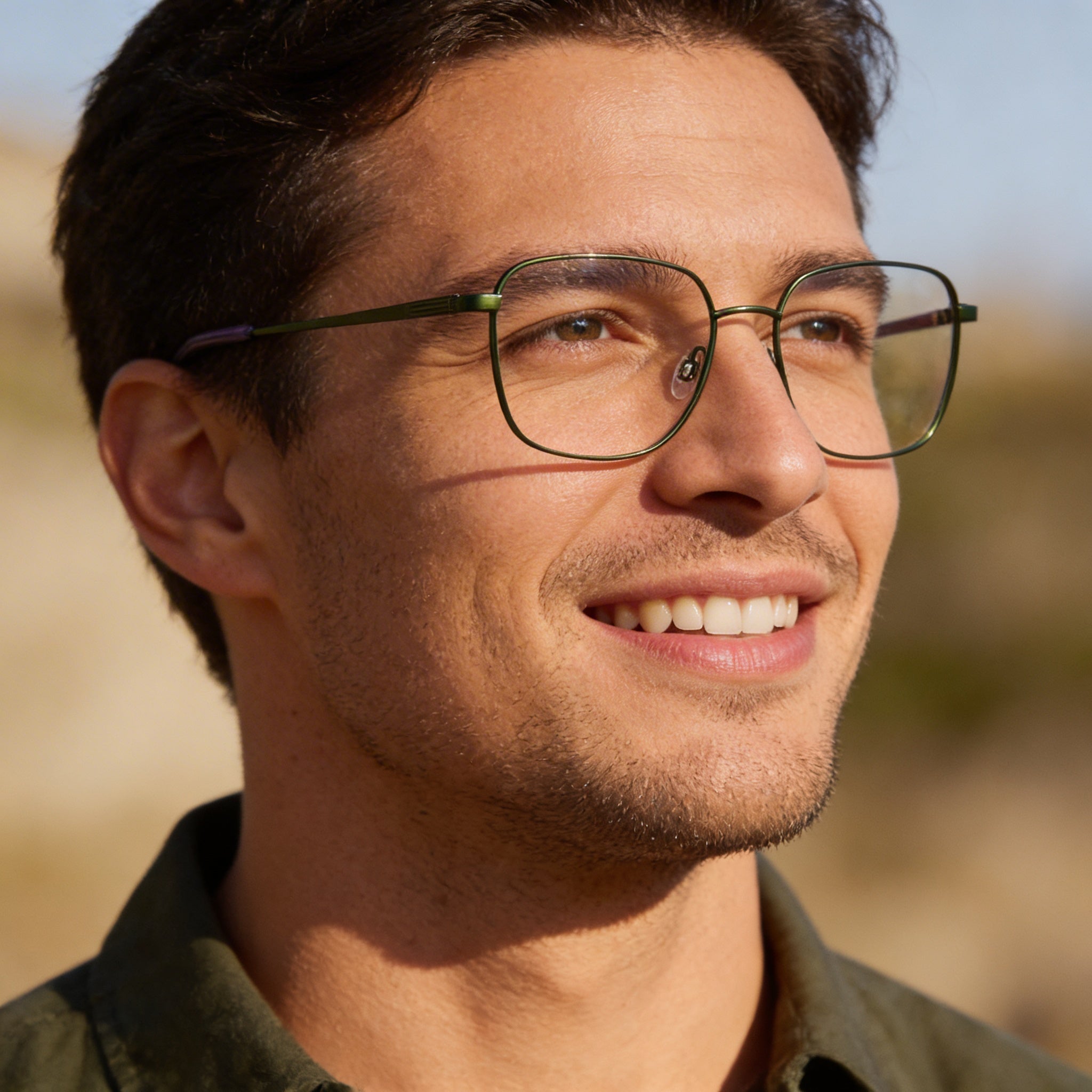 Flexon H6070 Men's Eyeglasses Matte Moss 53mm, Photo 5