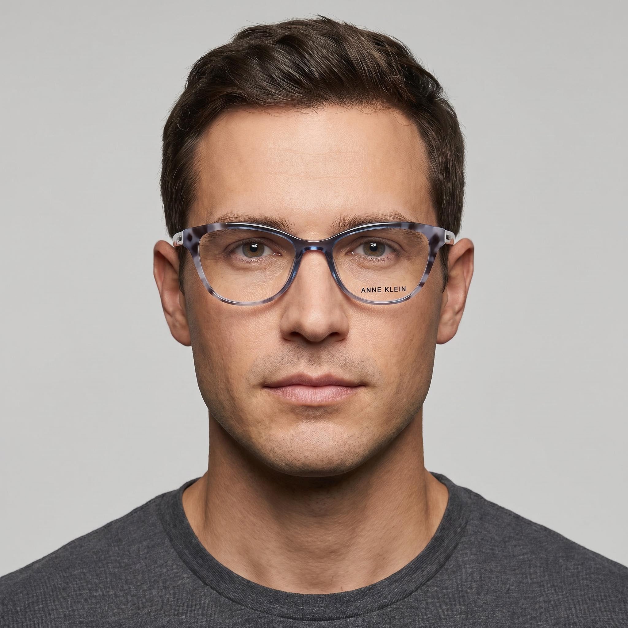 Gafas Anne Klein Ak5069 de hombre con montura metálica ligera y lentes de policarbonato transparente en color pizarra, 53 mm de ancho de lente, Photo 5