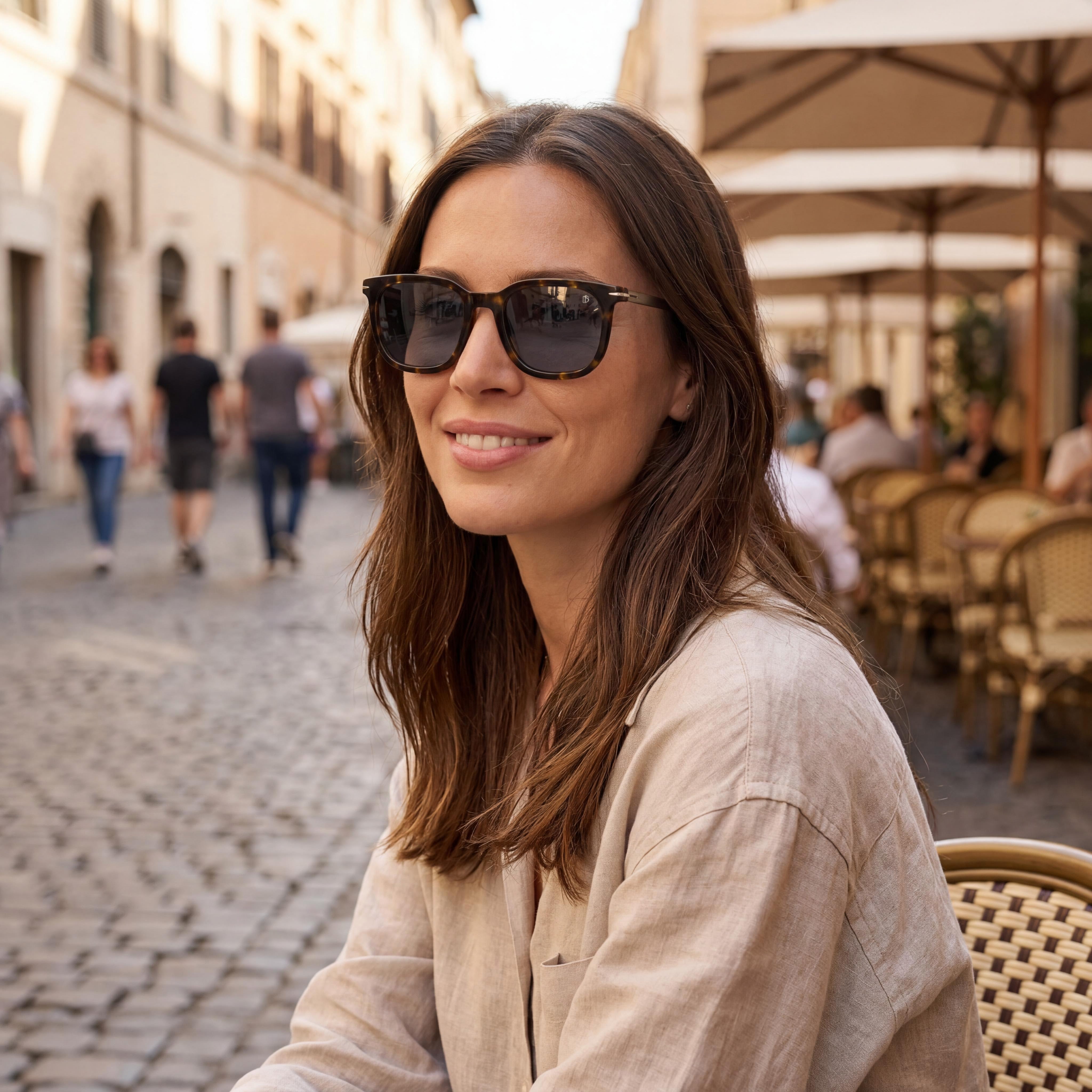 Beckham Casual Women's Havana Dark Ruthenium Sunglasses with Acetate Frame and Titanium Lenses 52mm, Photo 5