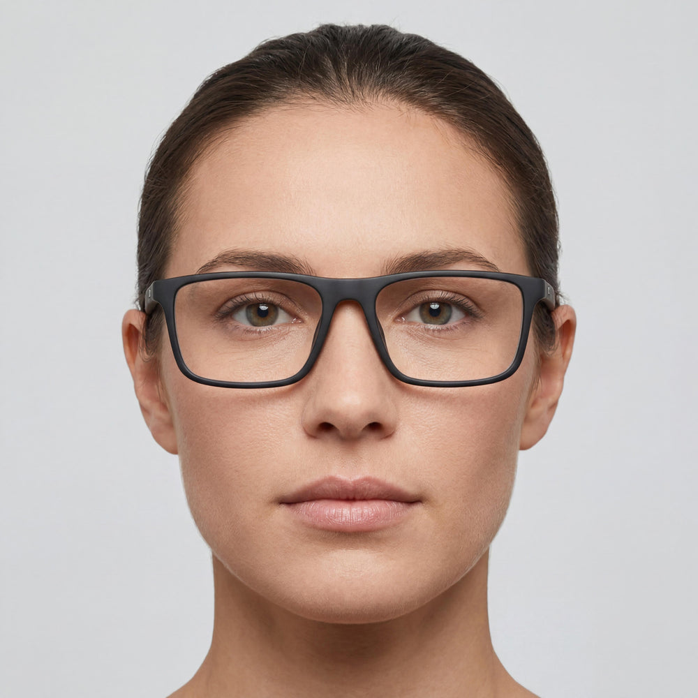 Montura de Gafas Cuadradas de Plástico Negro Mate Scuderia Ferrari Fz8001u para Mujer para Cristales Graduados 56mm