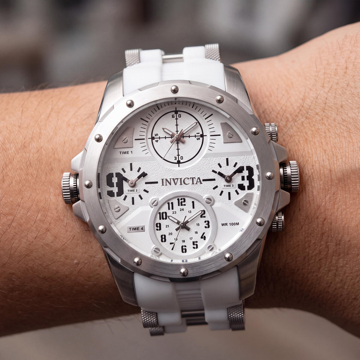 Reloj unisex Invicta Coalition Forces 50217 con cronógrafo, movimiento de cuarzo, acero inoxidable, esfera plateada, 50 mm, Photo 4