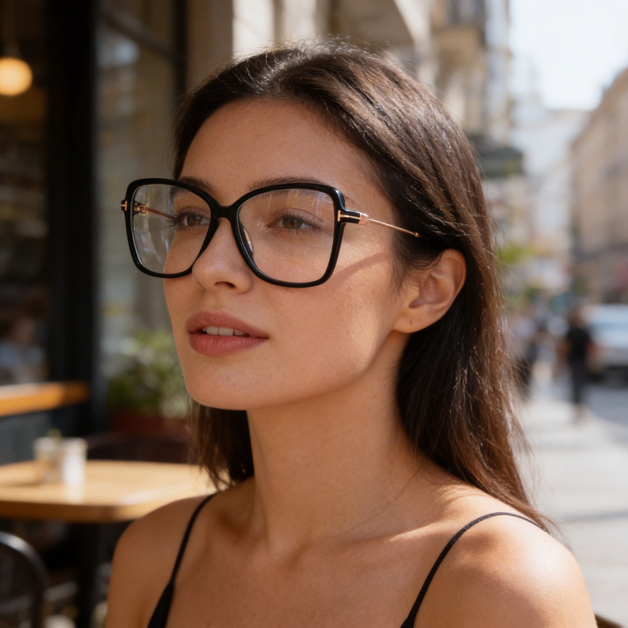 Tom Ford Classic Unisex Eyewear, Shiny Black Frame, Black Lenses, Bridge 13mm, Temple 140mm, Photo 5