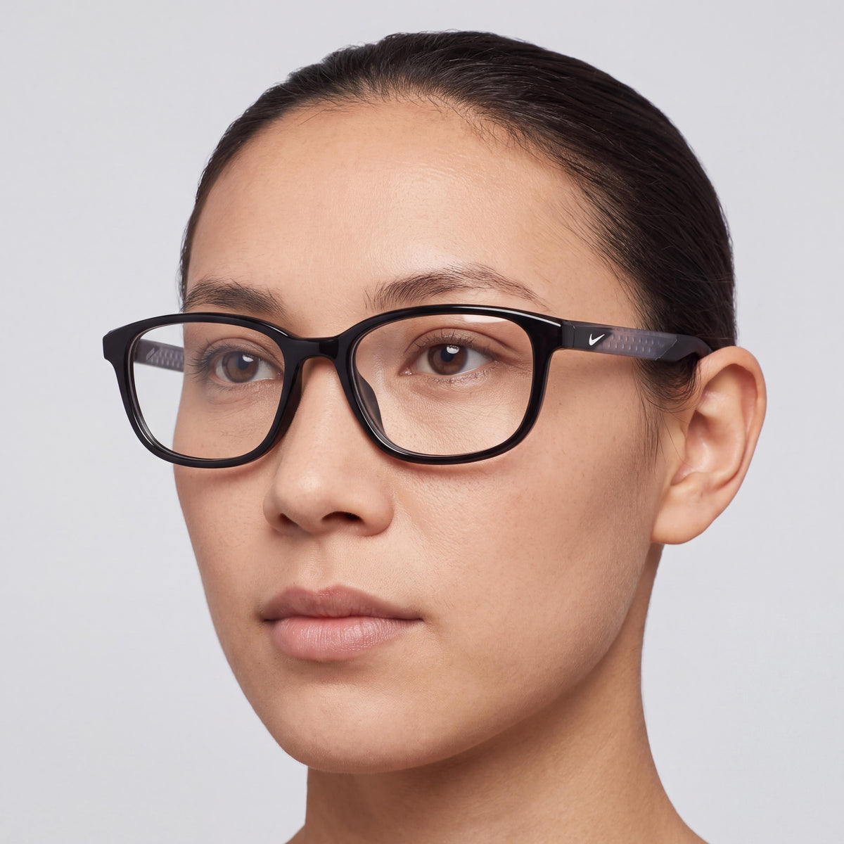 Nike Unisex Classic Black Acetate Eyeglasses Transparent Polycarbonate Lenses 53/18/145, Photo 3