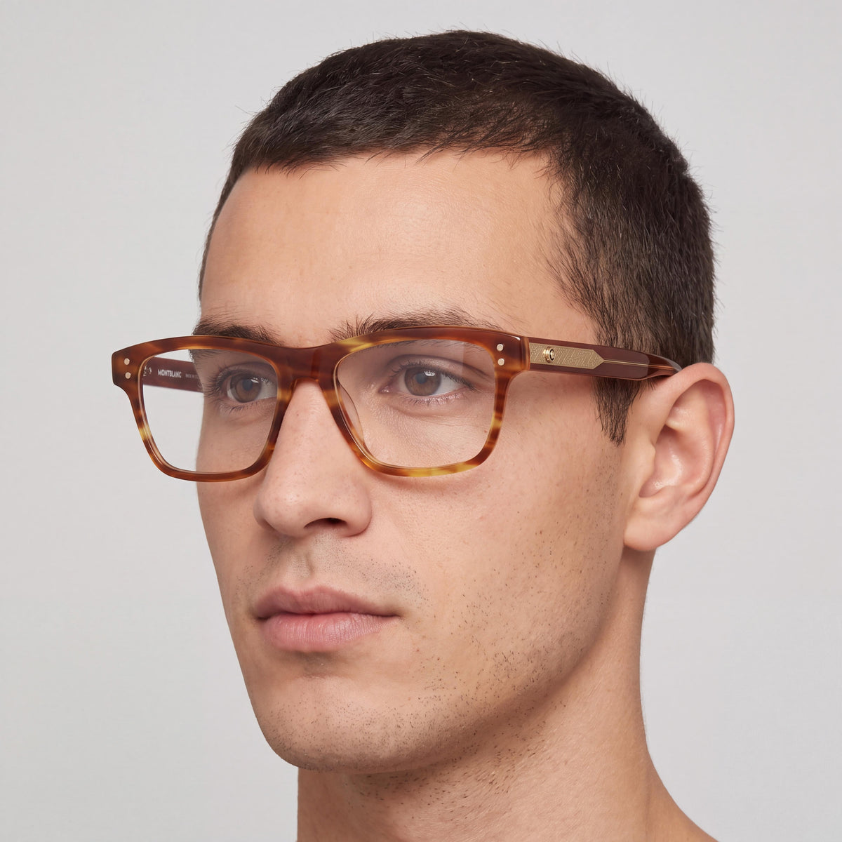 Montura de gafas graduadas MONTBLANC para hombre, forma cuadrada/rectangular, plástico multicolor, 55 mm, Photo 4