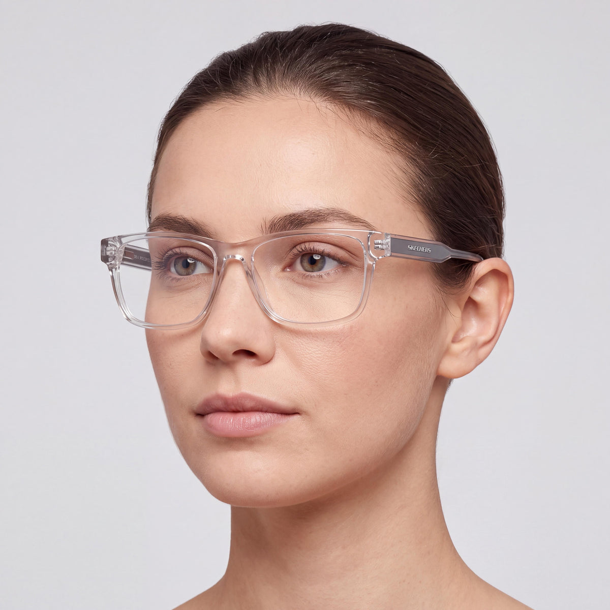 Skechers Rectangular Plastic Frame Women's Eyeglasses Crystal 53mm, Photo 4