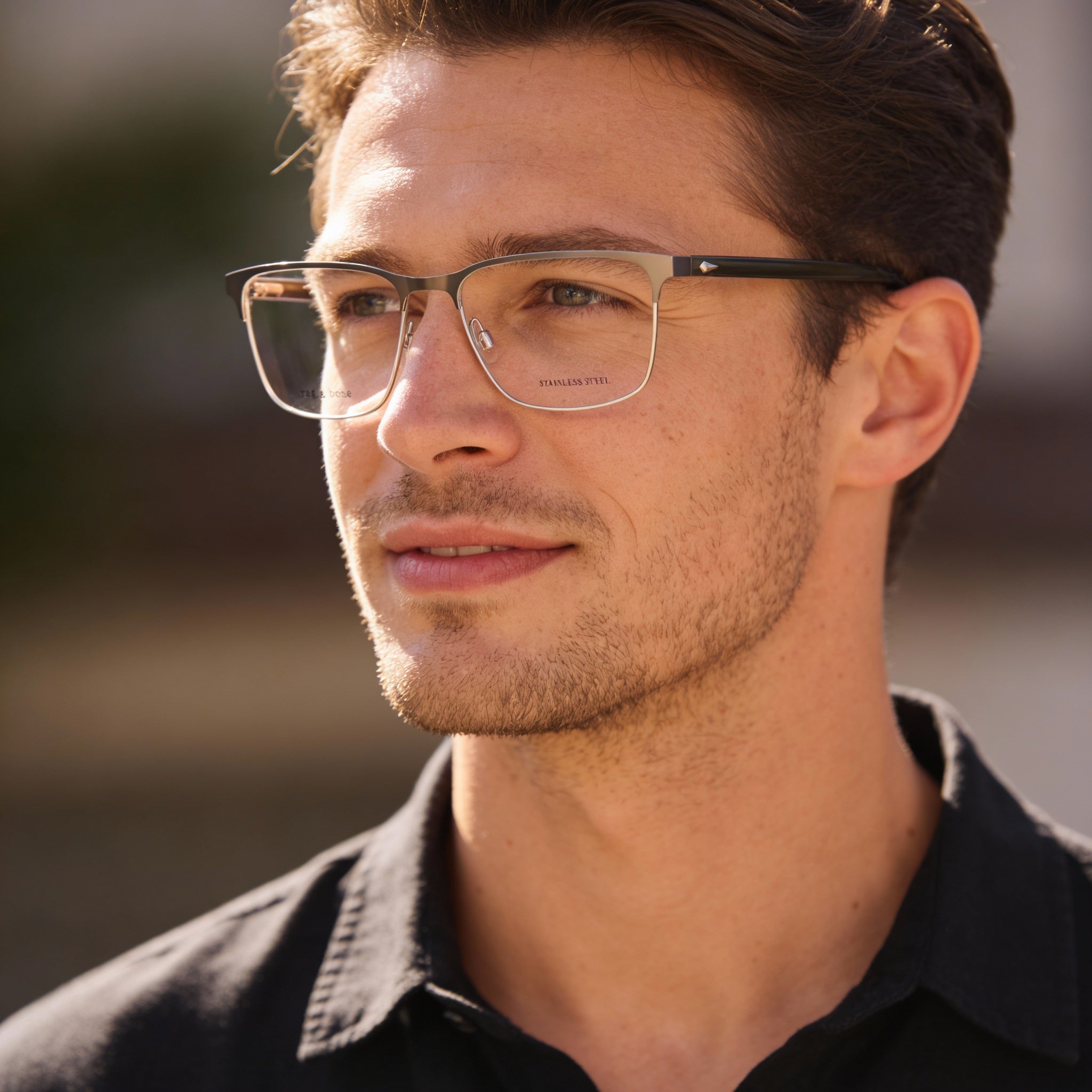 rag & bone Casual Men’s Sunglasses with Black Frame and Black Lenses, Size 54mm Lens, 17mm Bridge, 145mm Temple, Photo 4