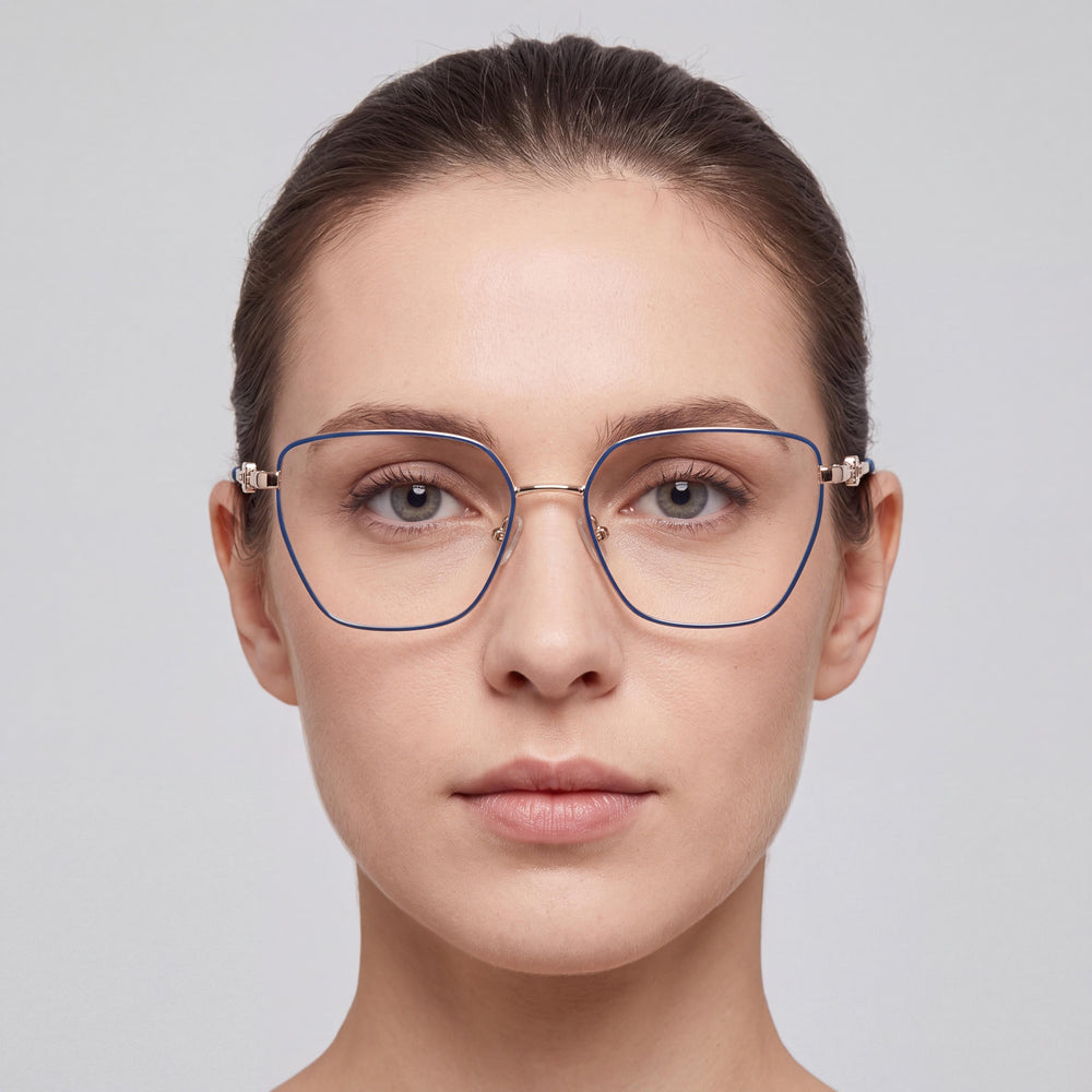 Gafas graduadas de metal para mujer GUESS Gu2952 en azul claro y oro pálido, 55mm