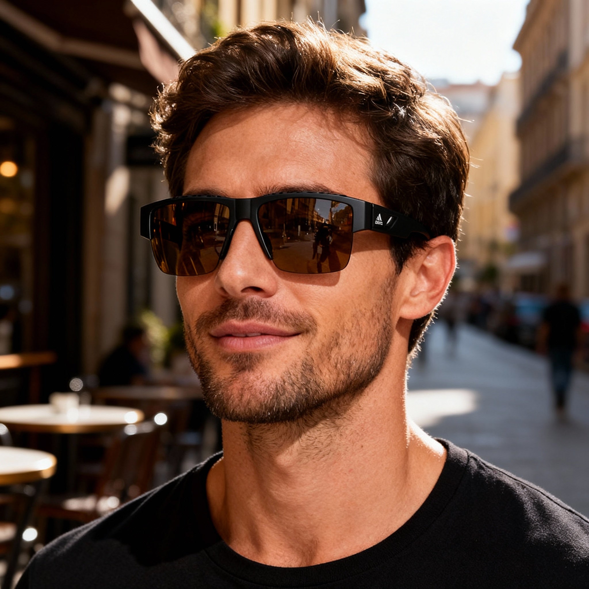 adidas Sp0070 Men's Injected Black Frame UV Brown Polarized Sunglasses 68-9-130, Photo 6