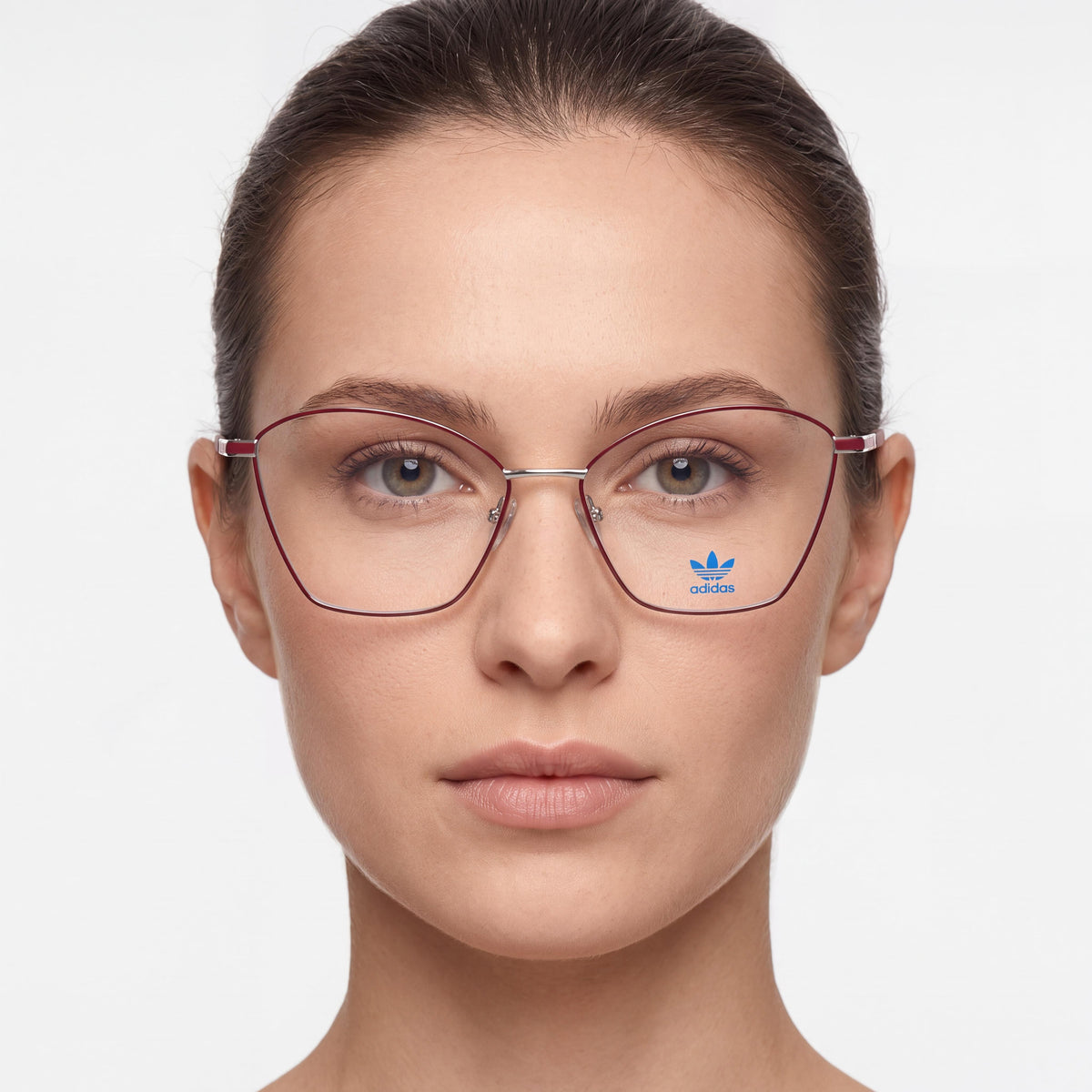 adidas Originals OR5070 Casual Women's Bordeaux Metal Frame Transparent Plastic Lens Sunglasses 56mm, Photo 3