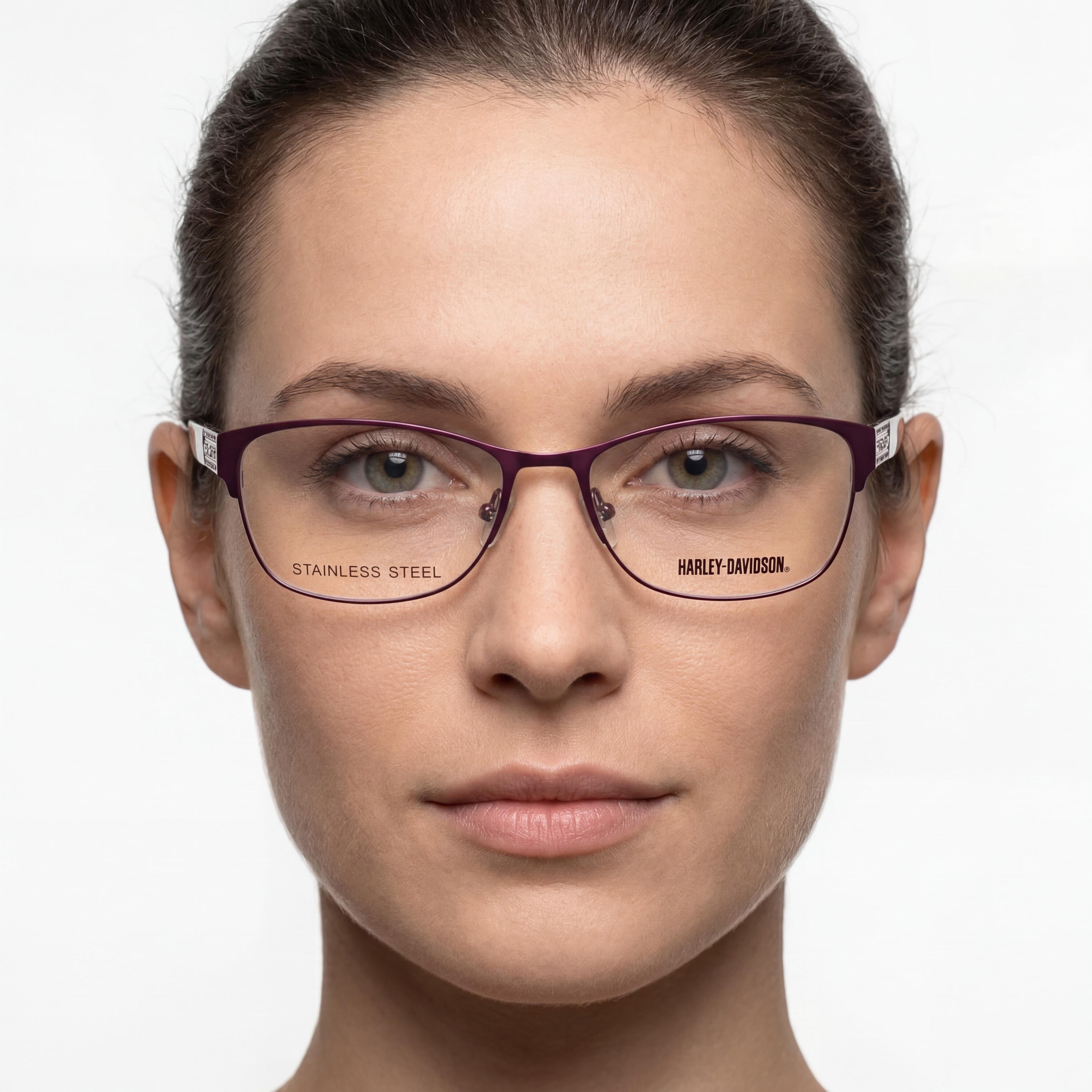 Gafas Harley-Davidson Hd0540 con montura metálica para mujer y lentes de policarbonato, color violeta mate habana 56 mm, Photo 4