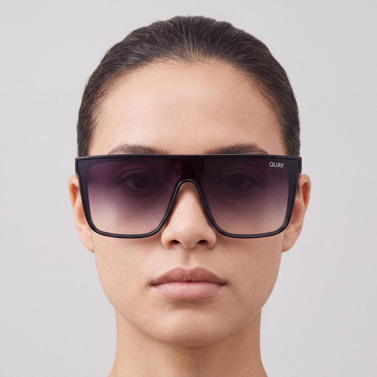 QUAY AUSTRALIA Nightfall Medium Unisex Black Fade Injection Shield Sunglasses UV Protection 140mm, Photo 5