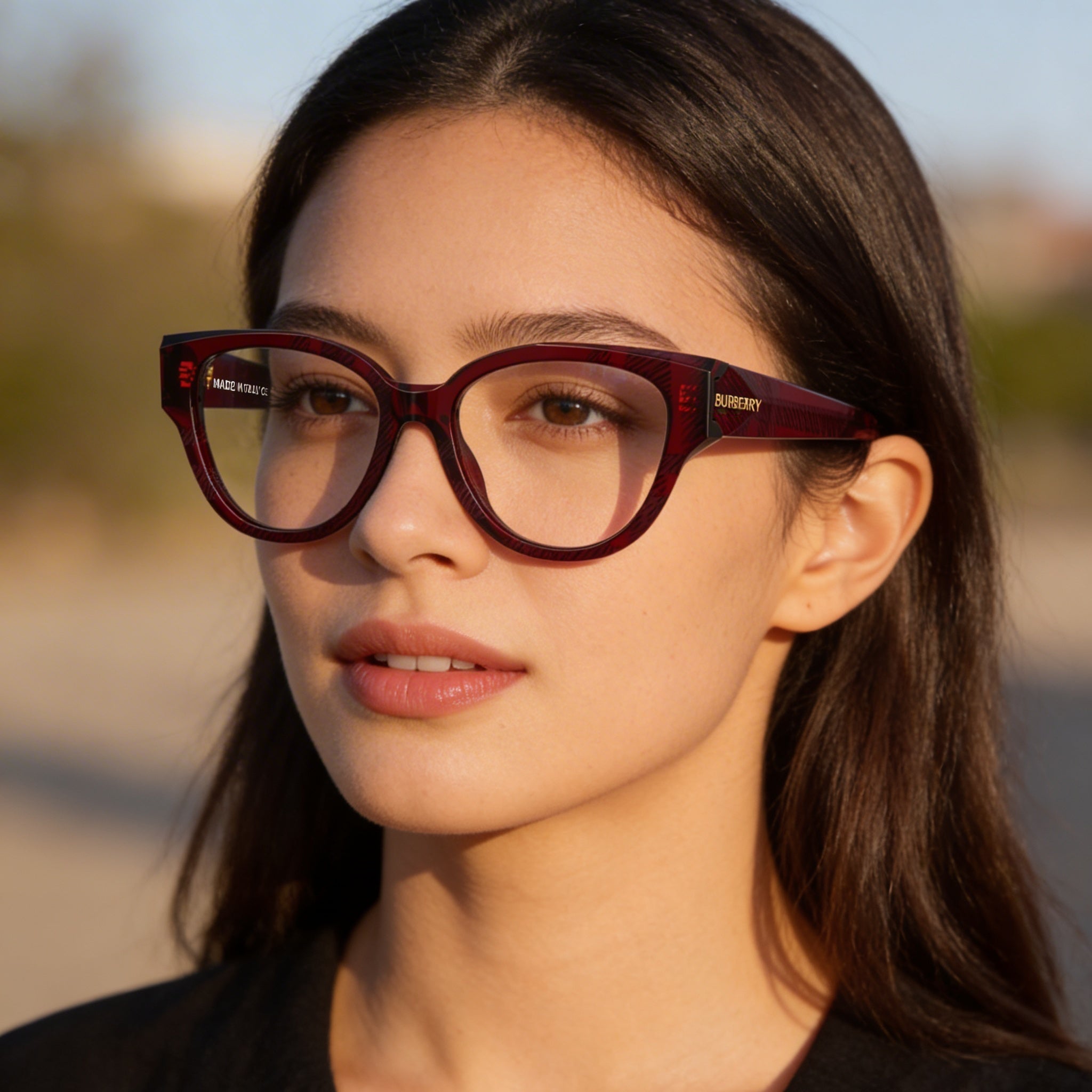BURBERRY 0BE2421 Calibre 51 Authentic Classic Style Eyewear with Red Frame, Designed for Unisex Wearers, Photo 4