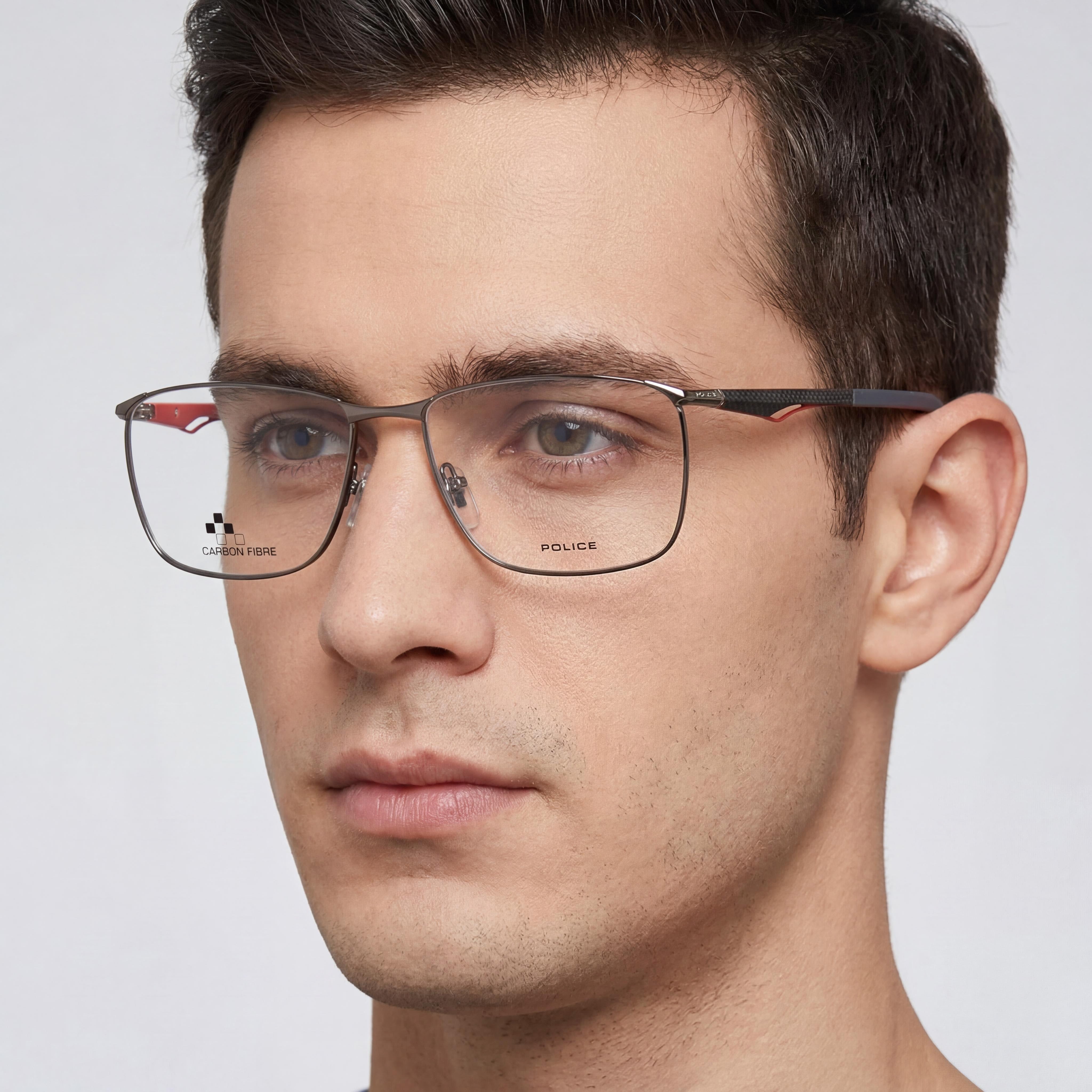 Gafas para hombre Police Classic con montura metálica en acabado rutenio brillante, ancho de lente de 57 mm, Photo 5