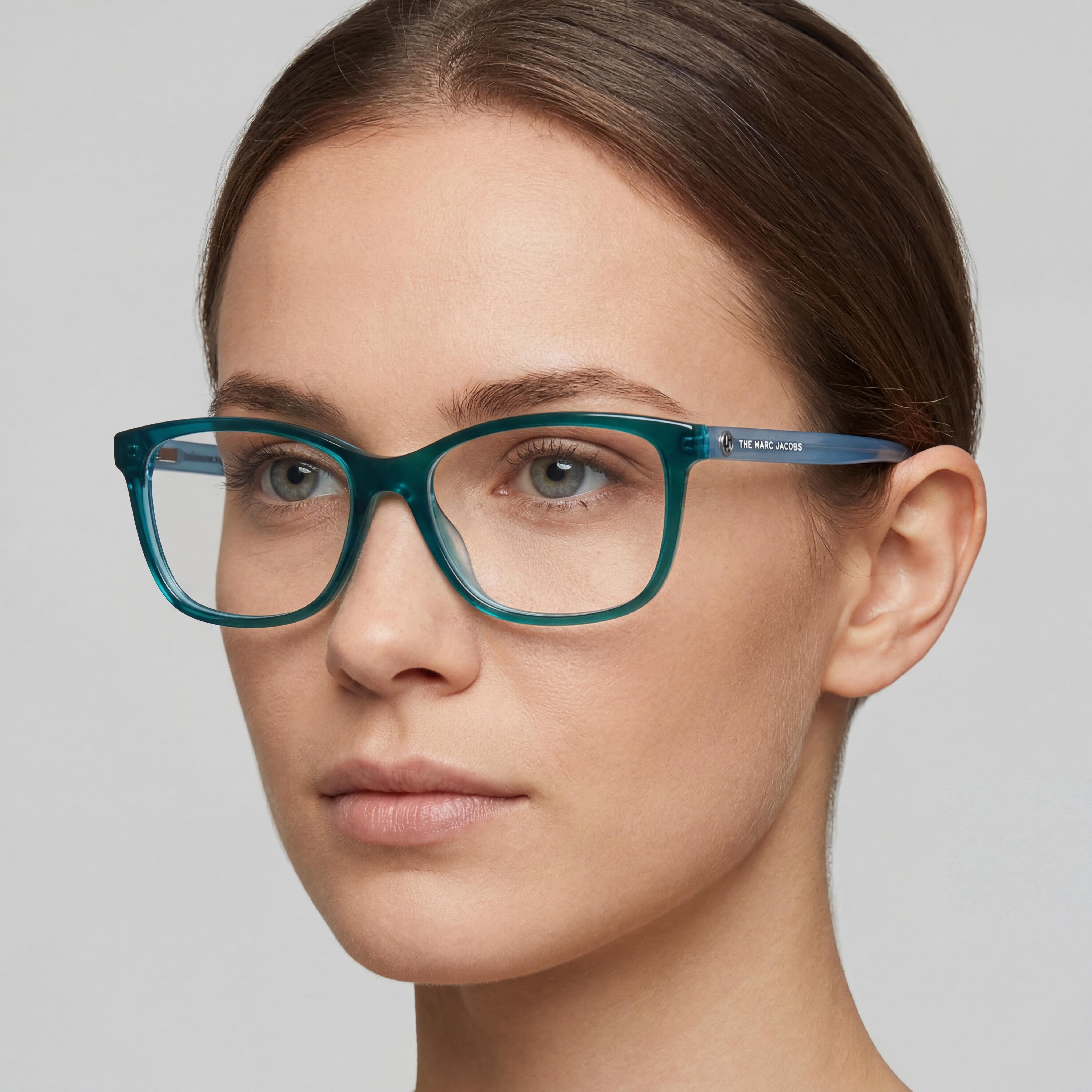 Monturas de gafas Marc Jacobs para mujer, color verde azur, acetato, no graduadas, 53-15-140 mm, Photo 4