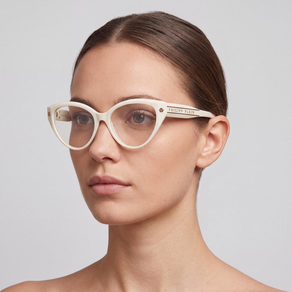 Philipp Plein Classic Women's Acetate Optical Eyeglasses in Light Yellow Gold 54mm, Photo 3