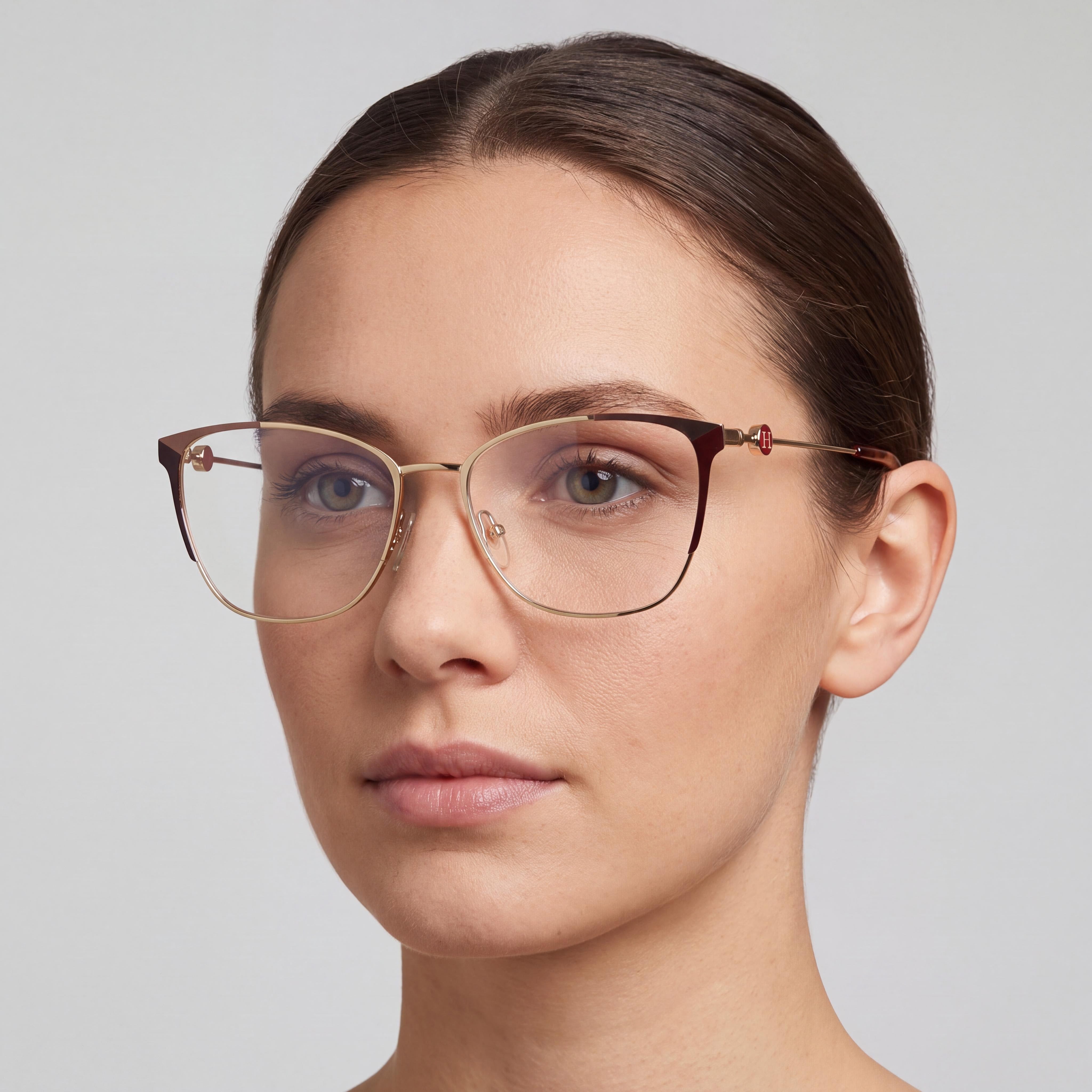 Carolina Herrera Her 0116 Women's Casual Style Eyewear with Gold Brown Alloy Steel Frame, 57mm, Photo 4