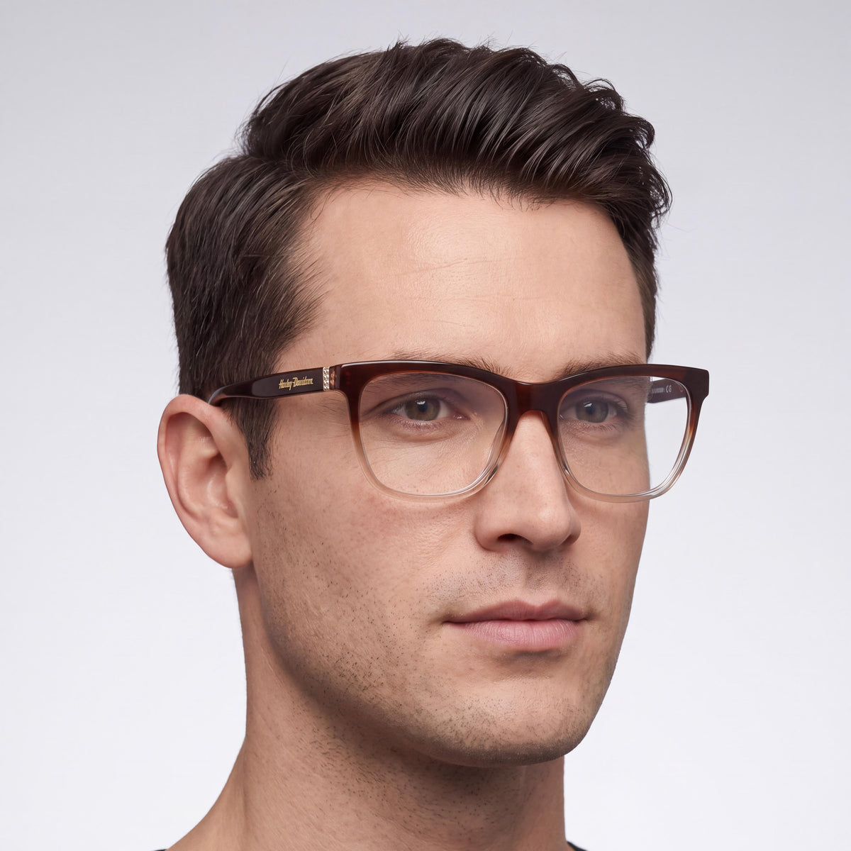 Gafas Harley-Davidson para hombre con montura de acetato en marrón claro y lentes de acetato a juego, Photo 4