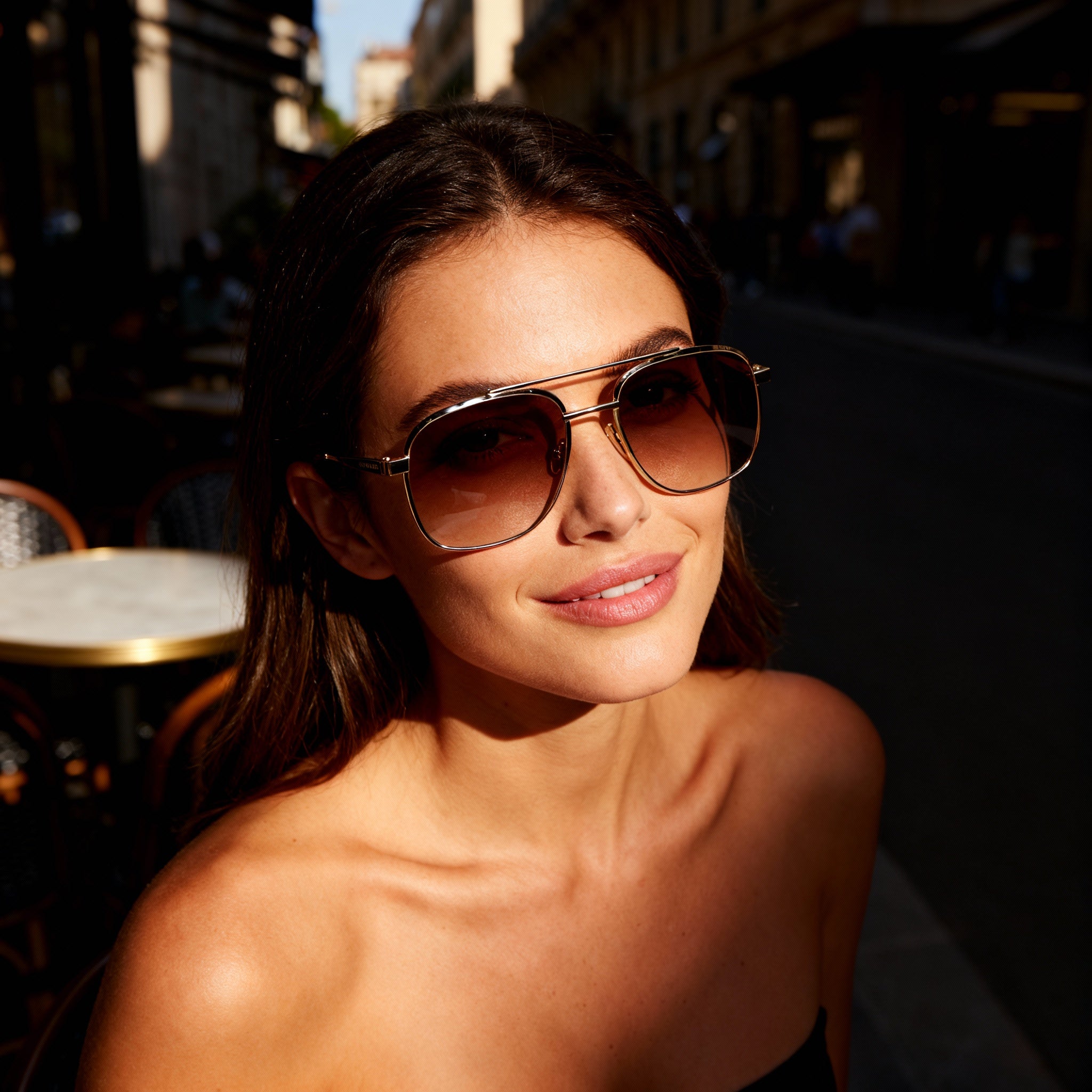 Victoria Beckham Modern Women's Gold Brown Magnesium Frame Brown Gradient Non-Polarized Sunglasses 58mm, Photo 6