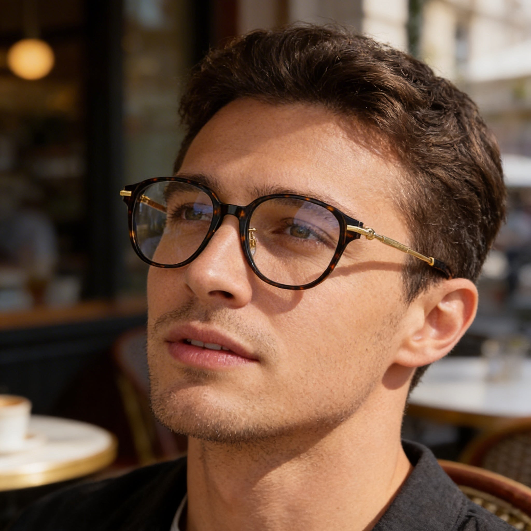 BURBERRY Be 2412d Gafas Ópticas para Hombre, Montura de Acetato Habana Oscuro con Lentes Transparentes de Policarbonato 52-19-140, Photo 6