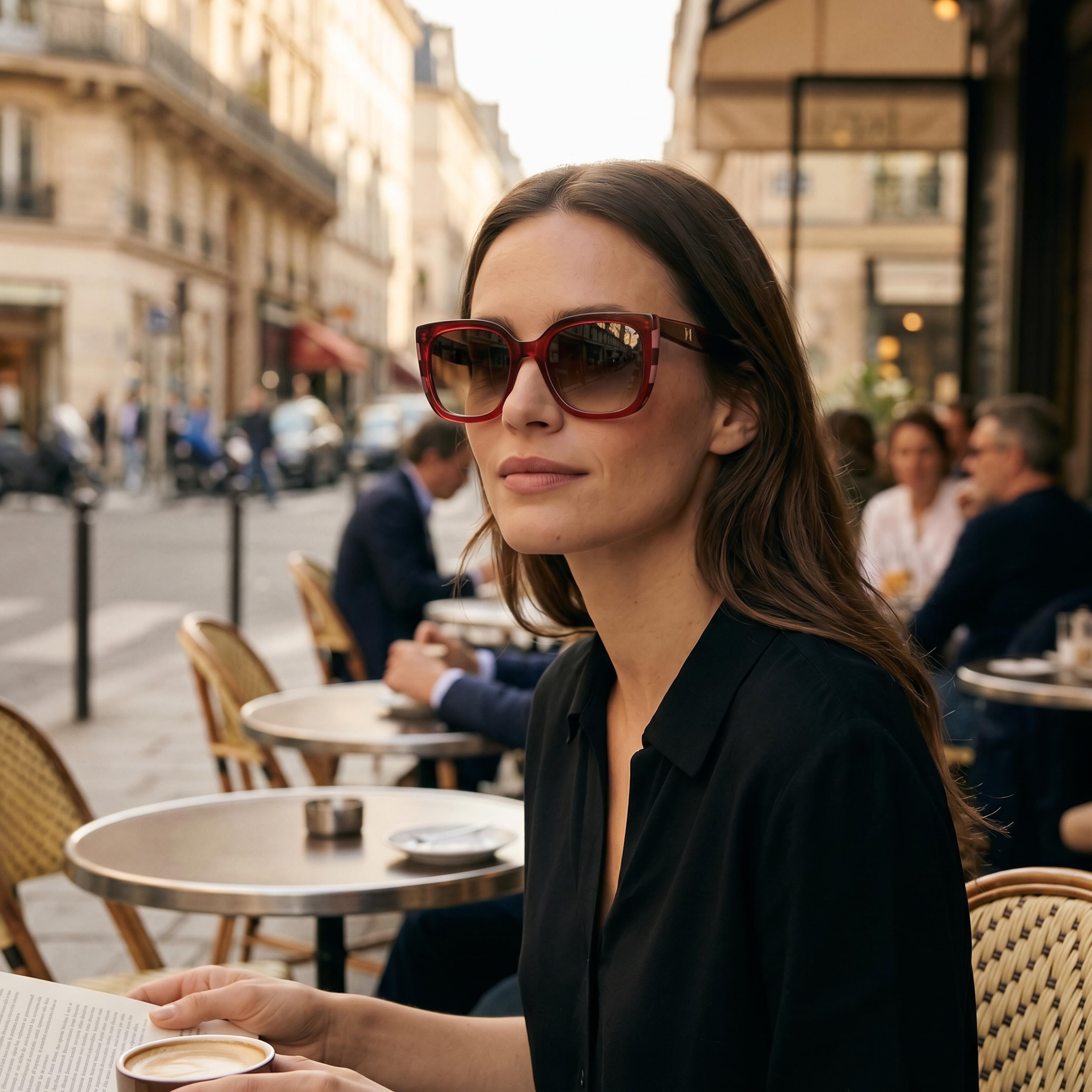 Gafas de sol de mujer Carolina Herrera HER 0128/S de acetato ojo de gato, rojo burdeos de 54 mm, Photo 6