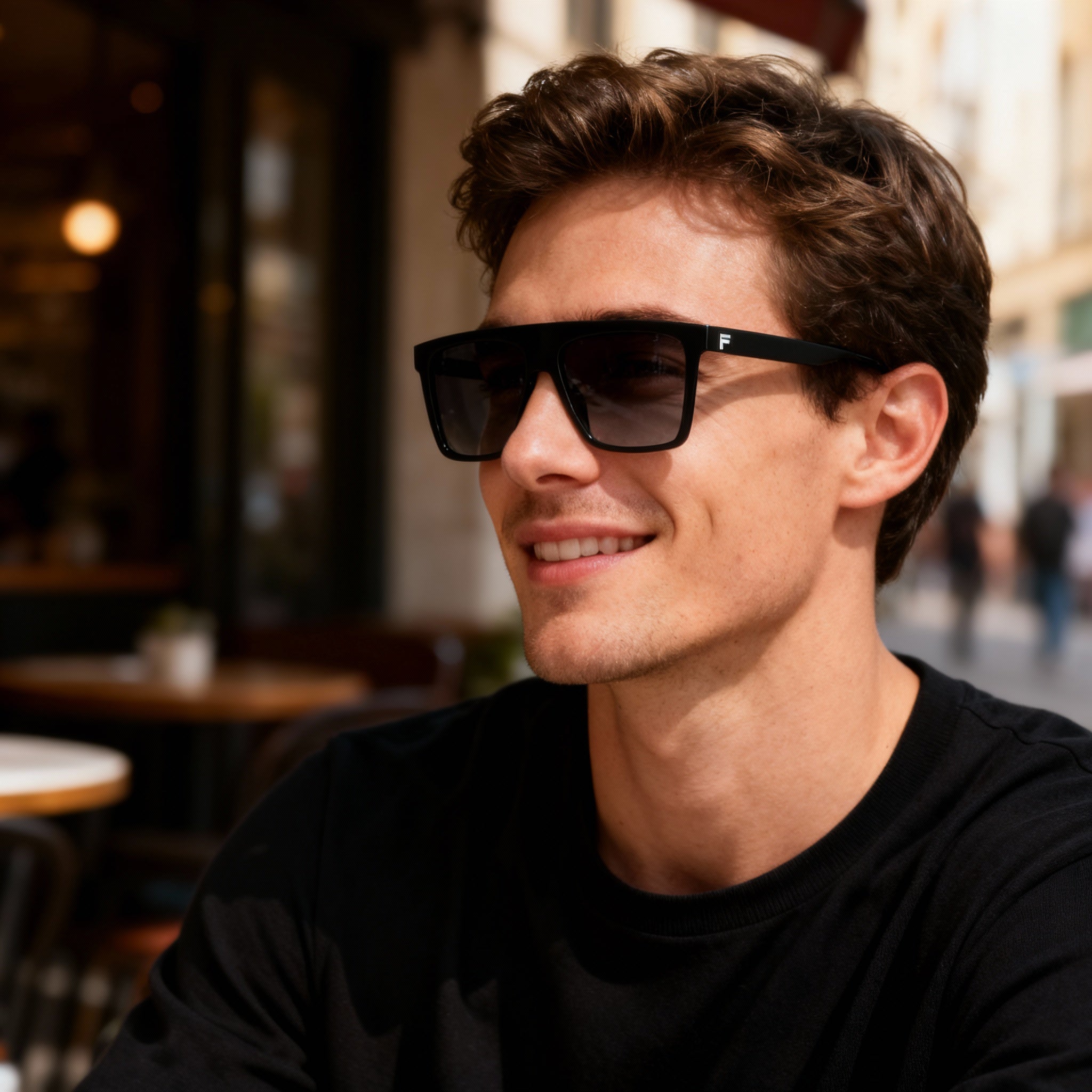 Fila SFI834 Men's Injected Shiny Black Smoke Gradient Non-Polarized Sunglasses 60mm, Photo 5