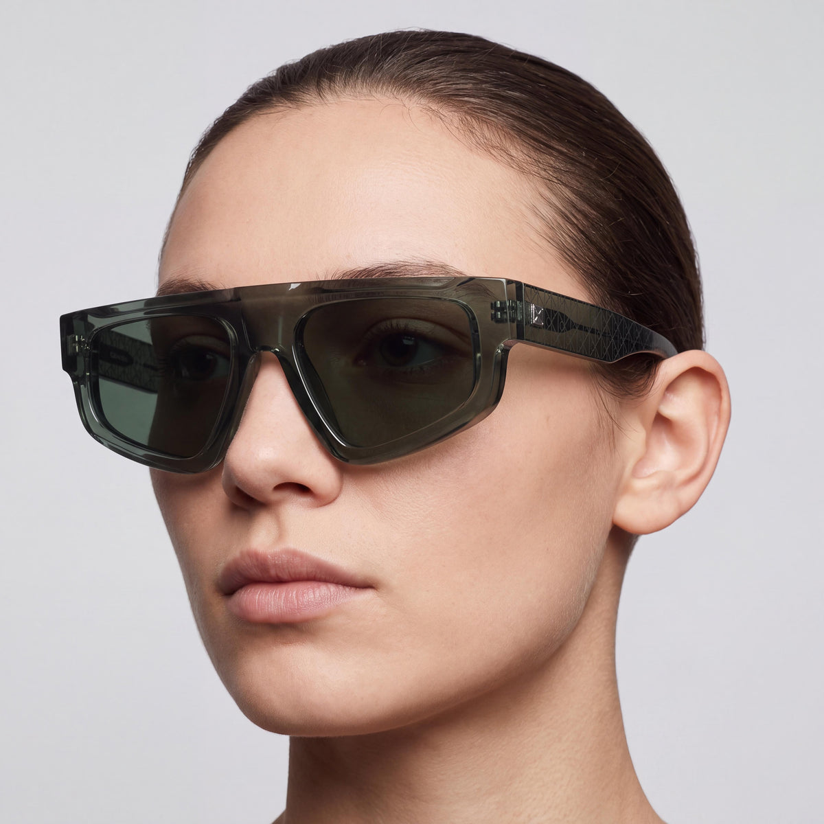 Gafas de sol unisex Calvin Klein Ck25539s de plástico verde transparente, lentes verdes macizas, protección UV, 54 mm, Photo 4