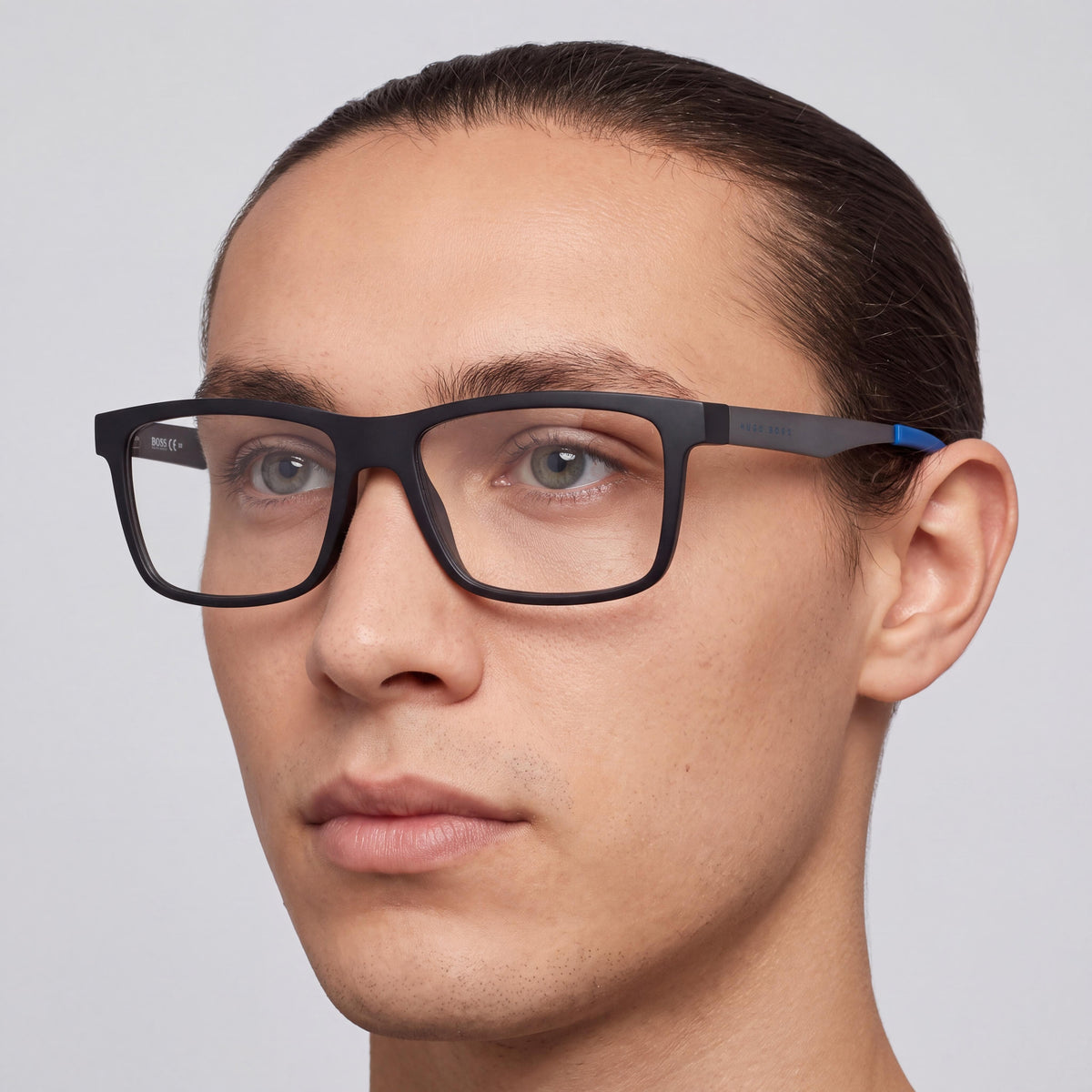 Hugo Boss Boss 0870 Unisex Polyamide Frame Eyeglasses in Matte Black Dark Ruthenium - Size 54, Photo 4