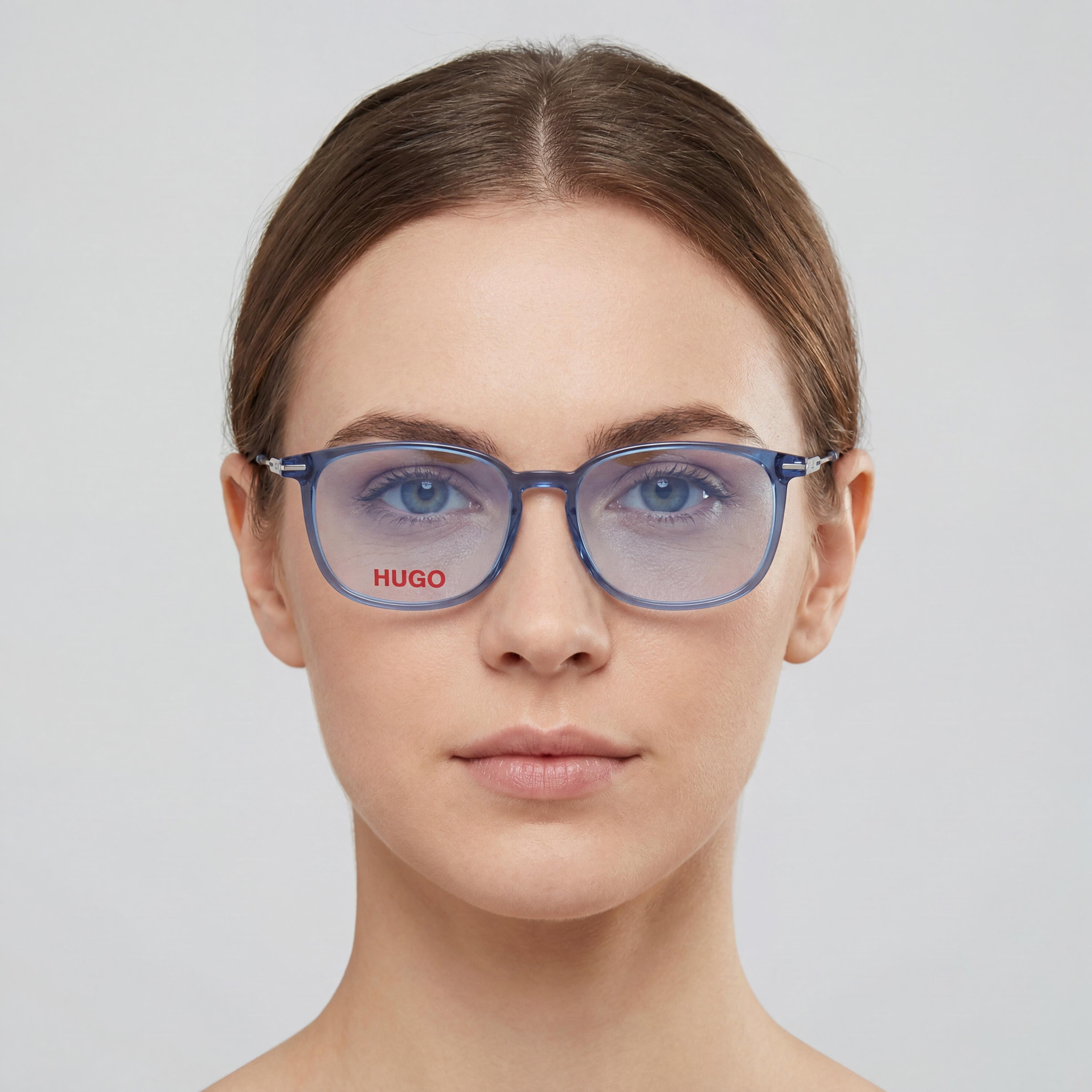 Hugo Boss PJP/16 Blue Rectangle Eyeglasses for Men, Acetate 52mm, Photo 5