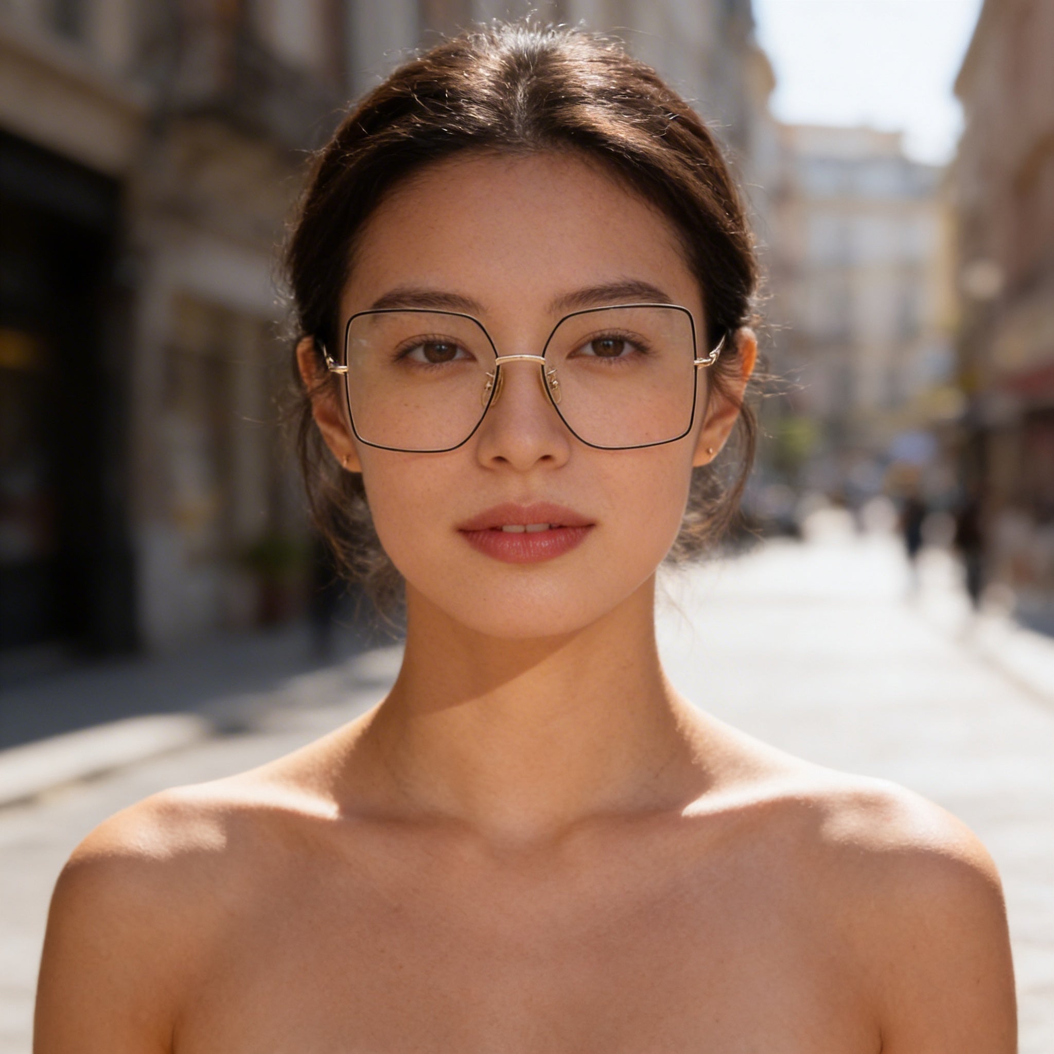 MaxMara Mm5098-h Women's Metal Eyewear in Shiny Rose Gold and Black Enamel, Shiny Black 55mm, Photo 4