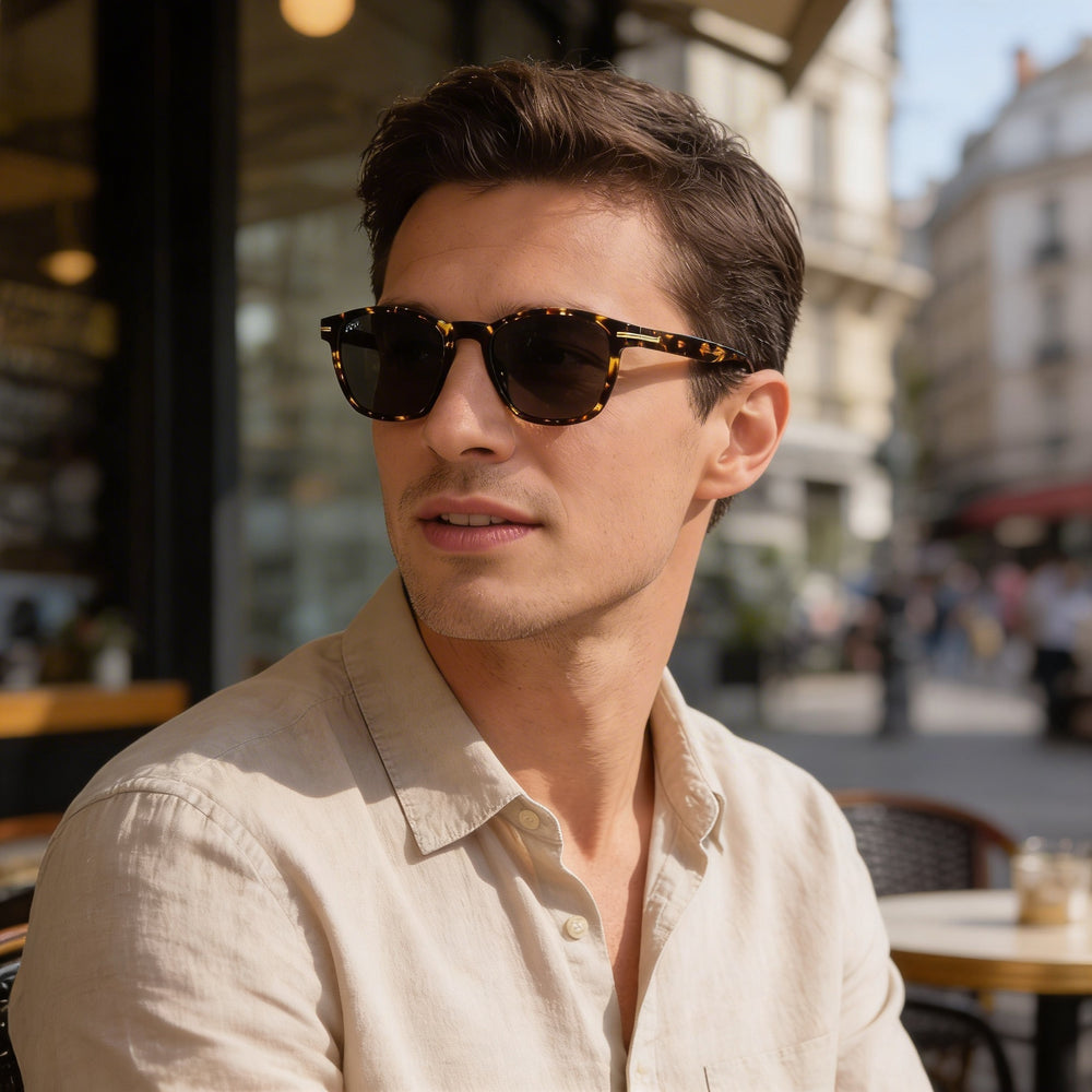 Gafas de sol Hugo Boss Classic para hombre, de acetato, color gris habana, sin polarizar, con protección UV, 52-20-145