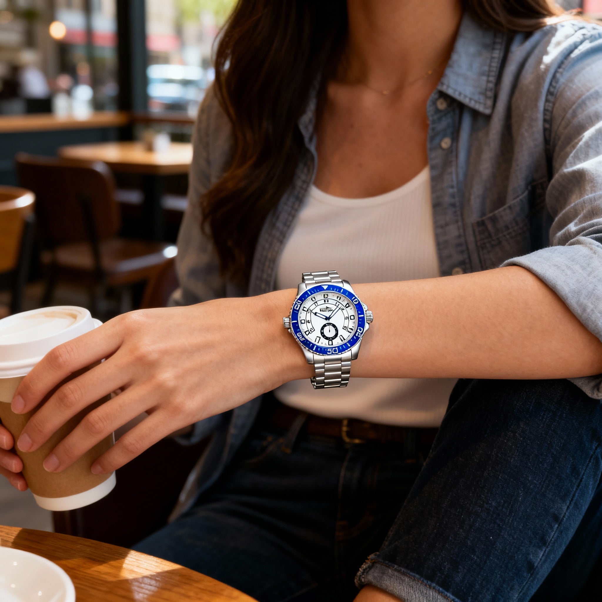 Reloj de cuarzo unisex Invicta Pro Diver 47124 de acero inoxidable plateado de 44 mm, resistente al agua hasta 5 bares., Photo 5