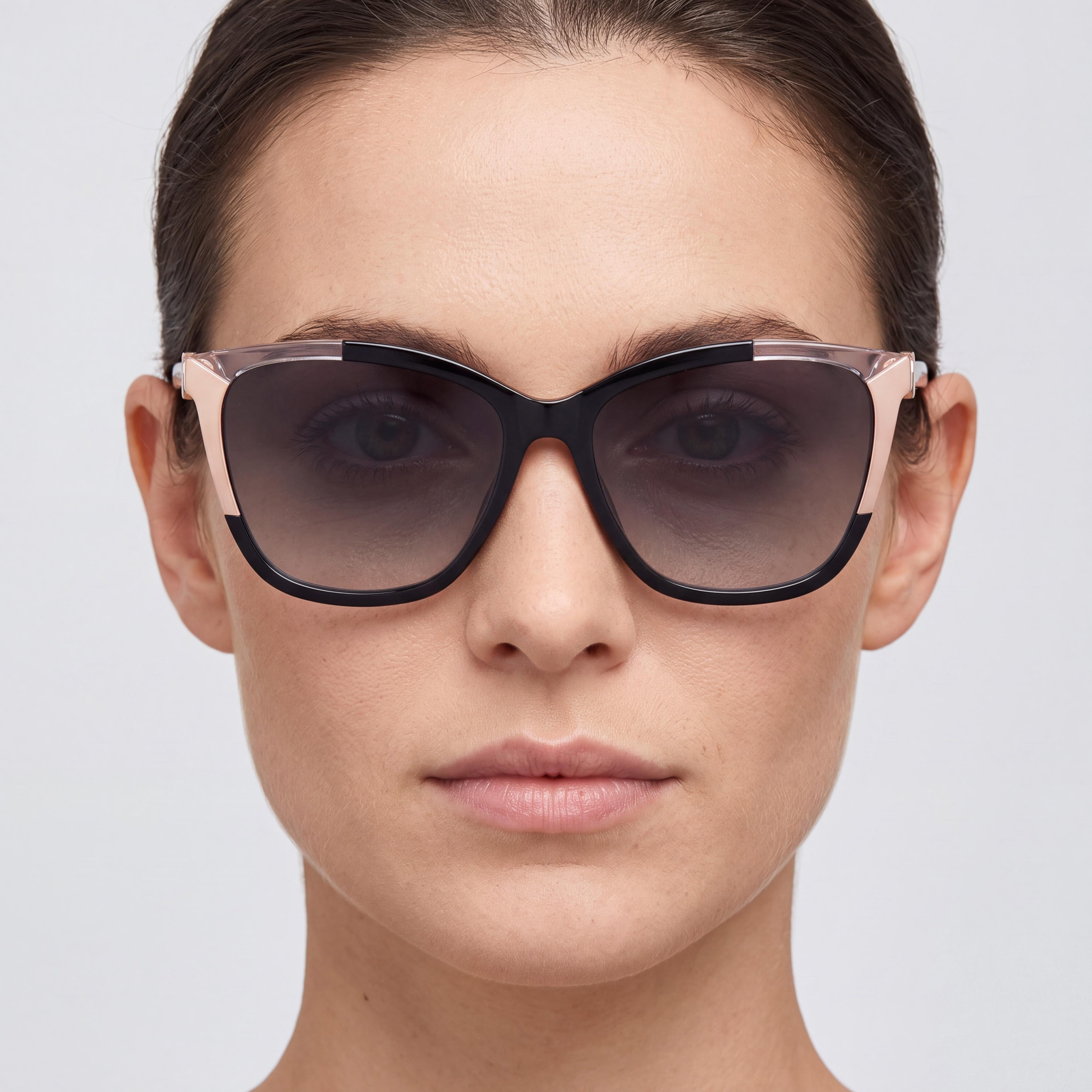Carolina Herrera Ch 0052/S Women's Plastic Black Nude Dark Grey Shaded Non-Polarized UV Protected Sunglasses 58mm, Photo 4