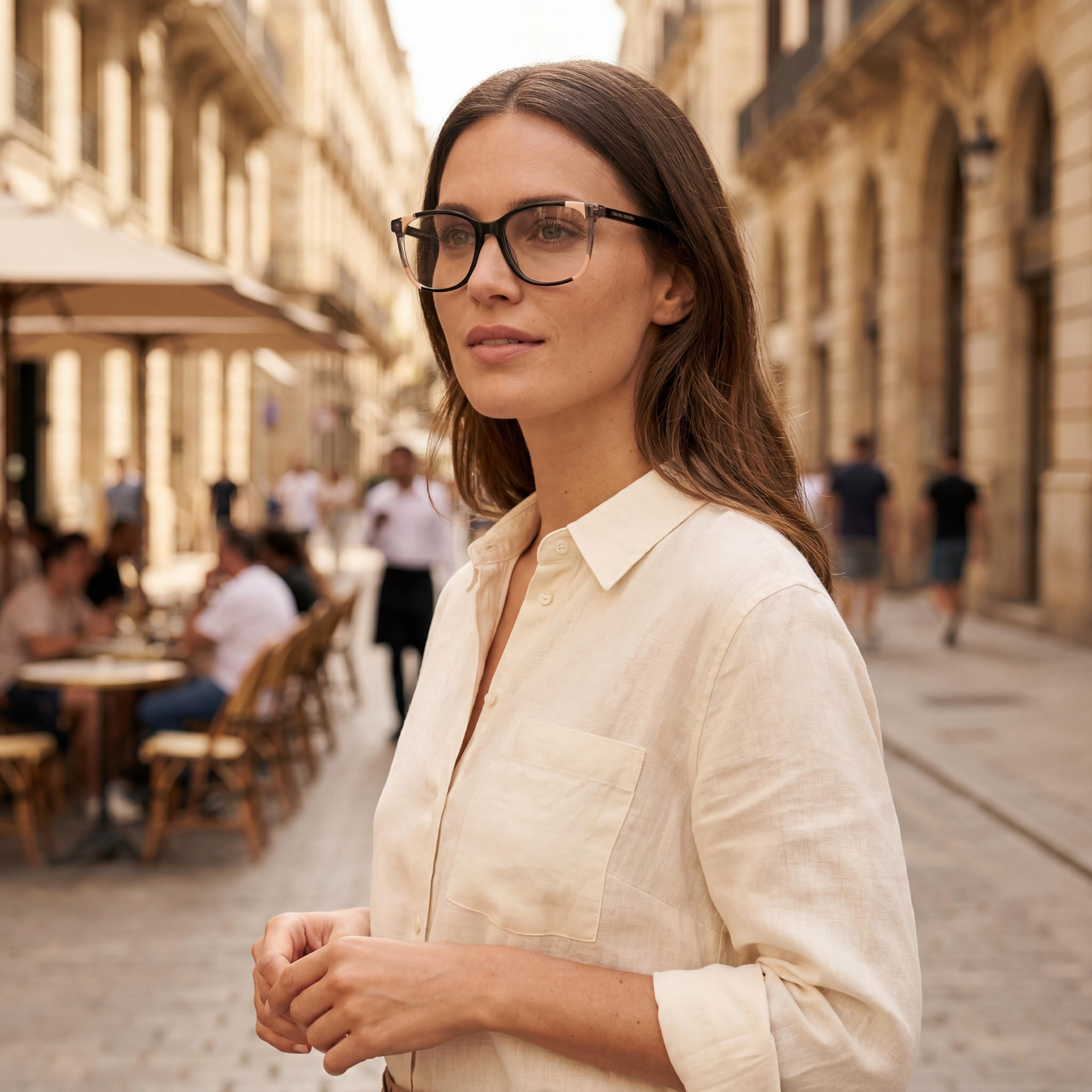 Carolina Herrera Modern Women's Acetate Frame Optical Eyeglasses in Black Nude, Size 52-17-145, Photo 5