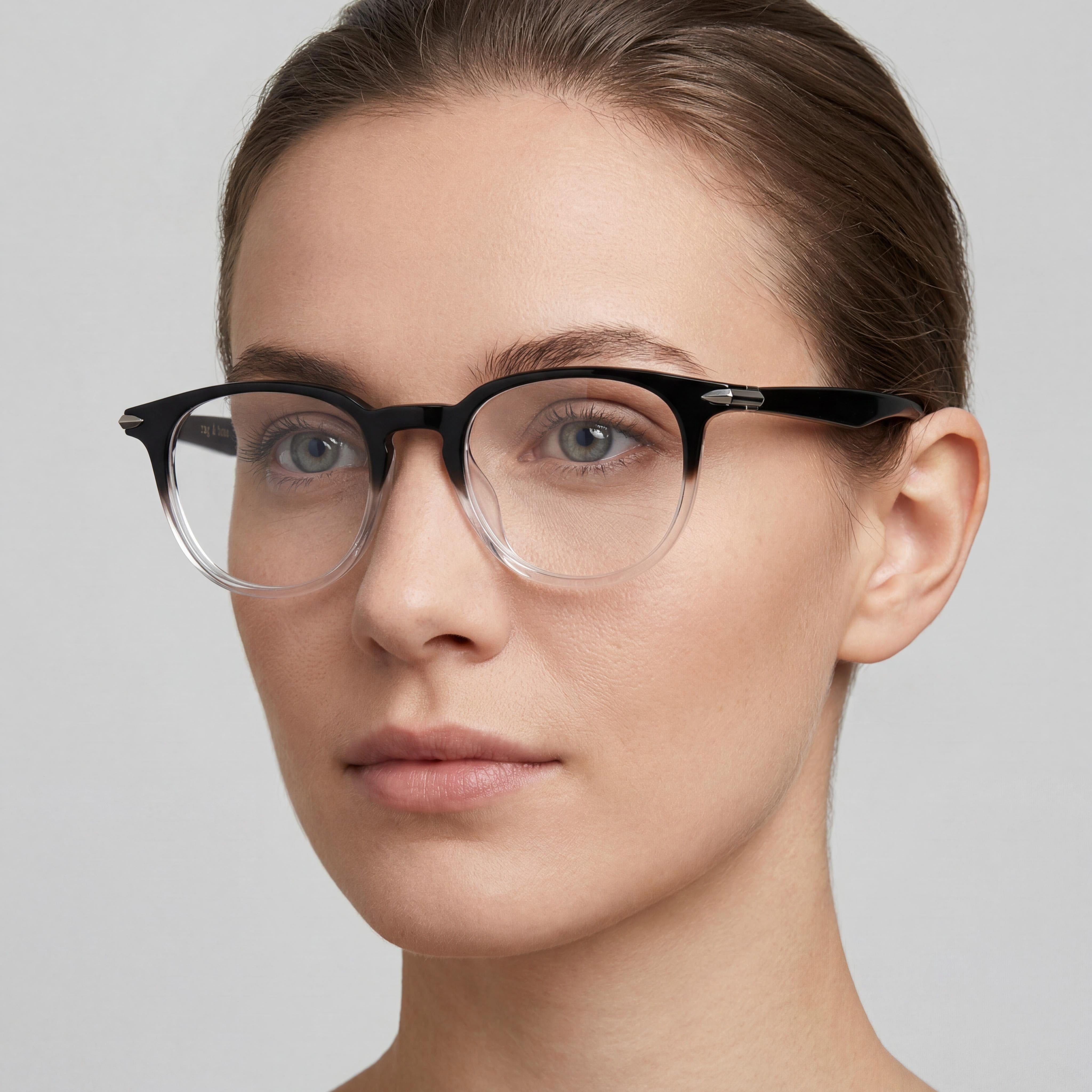 Gafas de sol modernas para mujer Rag & Bone con montura de acetato y lentes de policarbonato en cristal ahumado negro de 50 mm, Photo 3