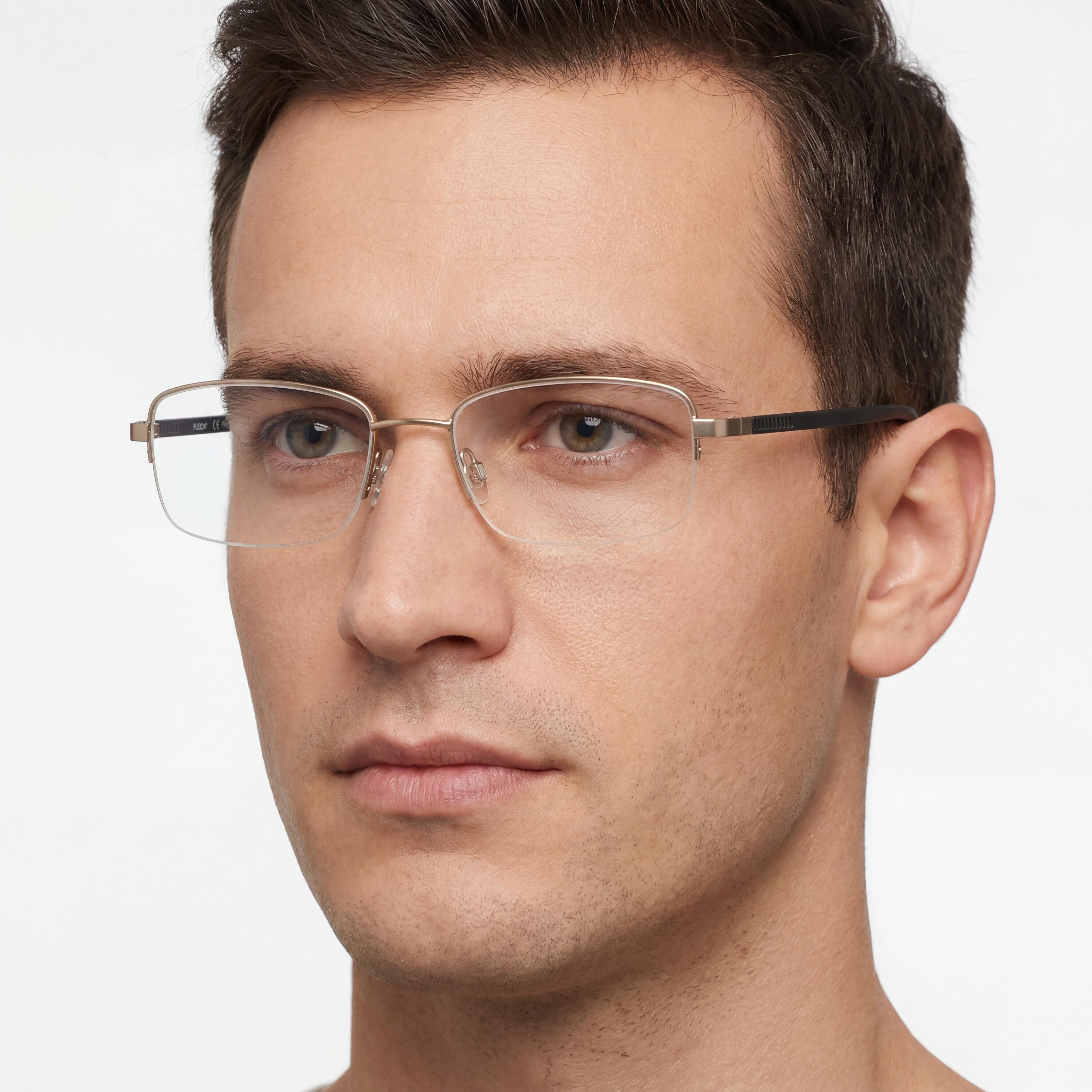 Flexon H6079 Men's Acetate Full Rim Eyeglasses Frames in Satin Taupe, 52mm Lens Width, Photo 4