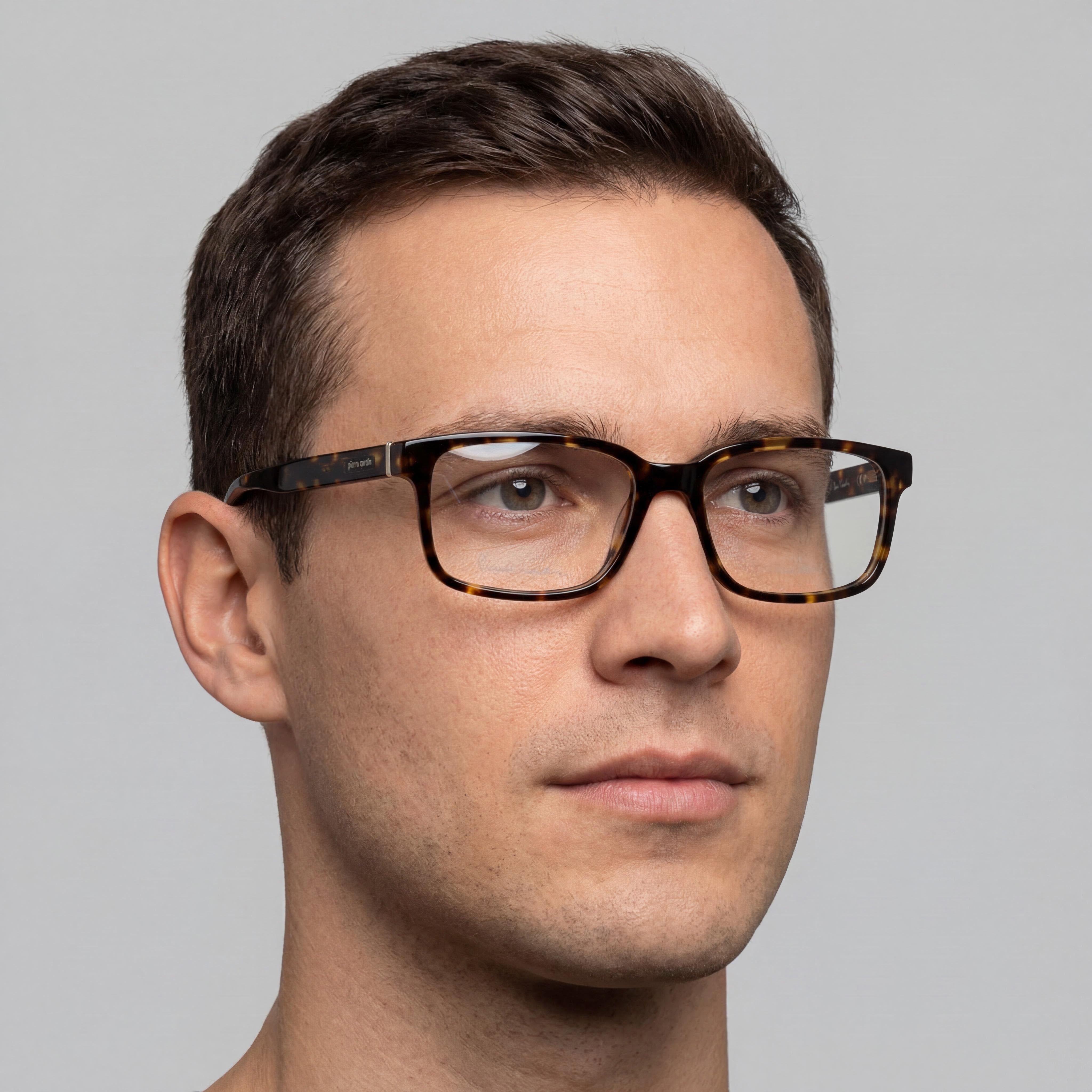 Gafas Pierre Cardin PC 6162 5MI 55 para hombre, de acetato, color Habana, rectangulares, sin montura, 55 mm, Photo 4