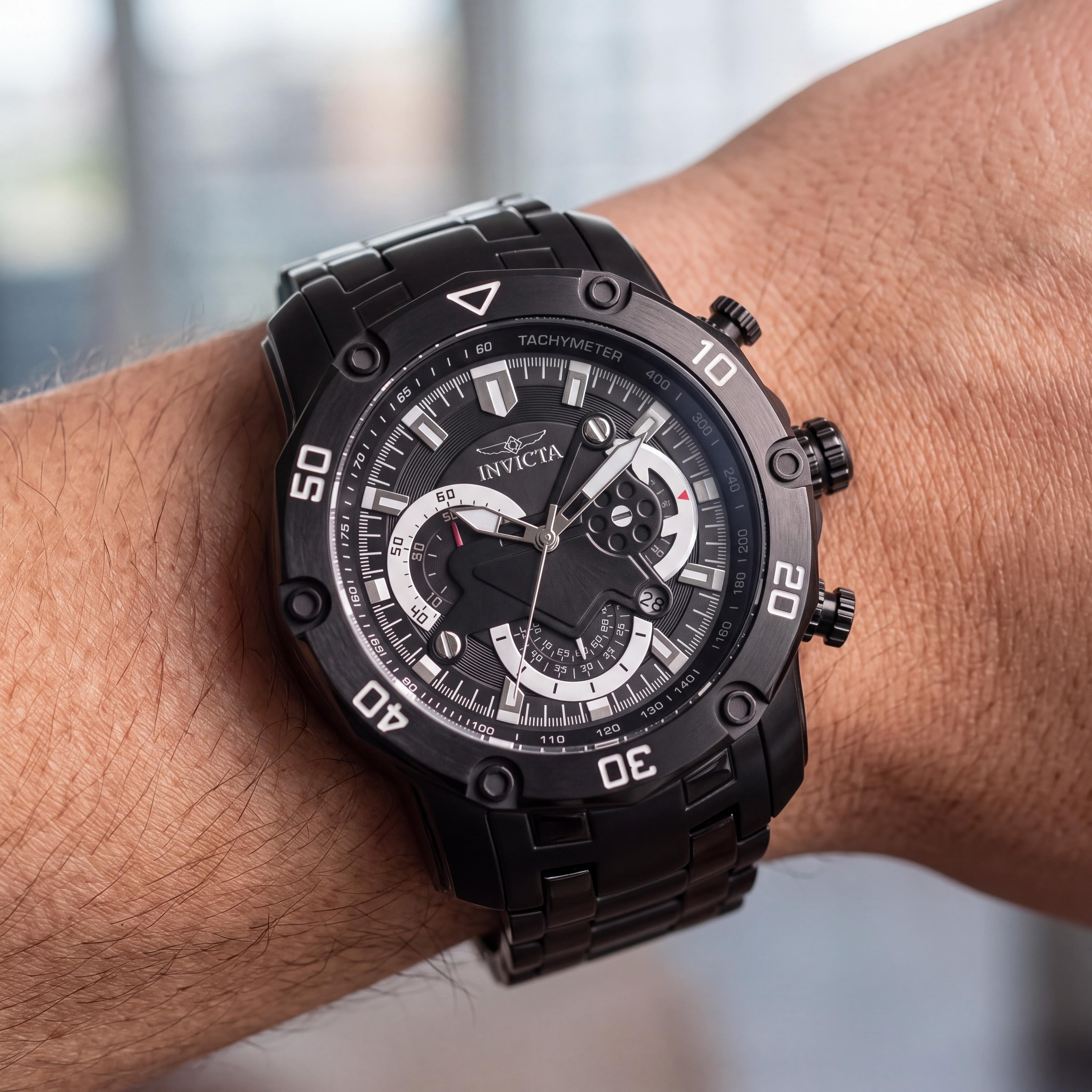 Invicta Pro Diver - SCUBA 22763 Reloj de Cuarzo Cronógrafo de Acero Inoxidable con Chapado Iónico Negro para Hombre de 49mm, Photo 4