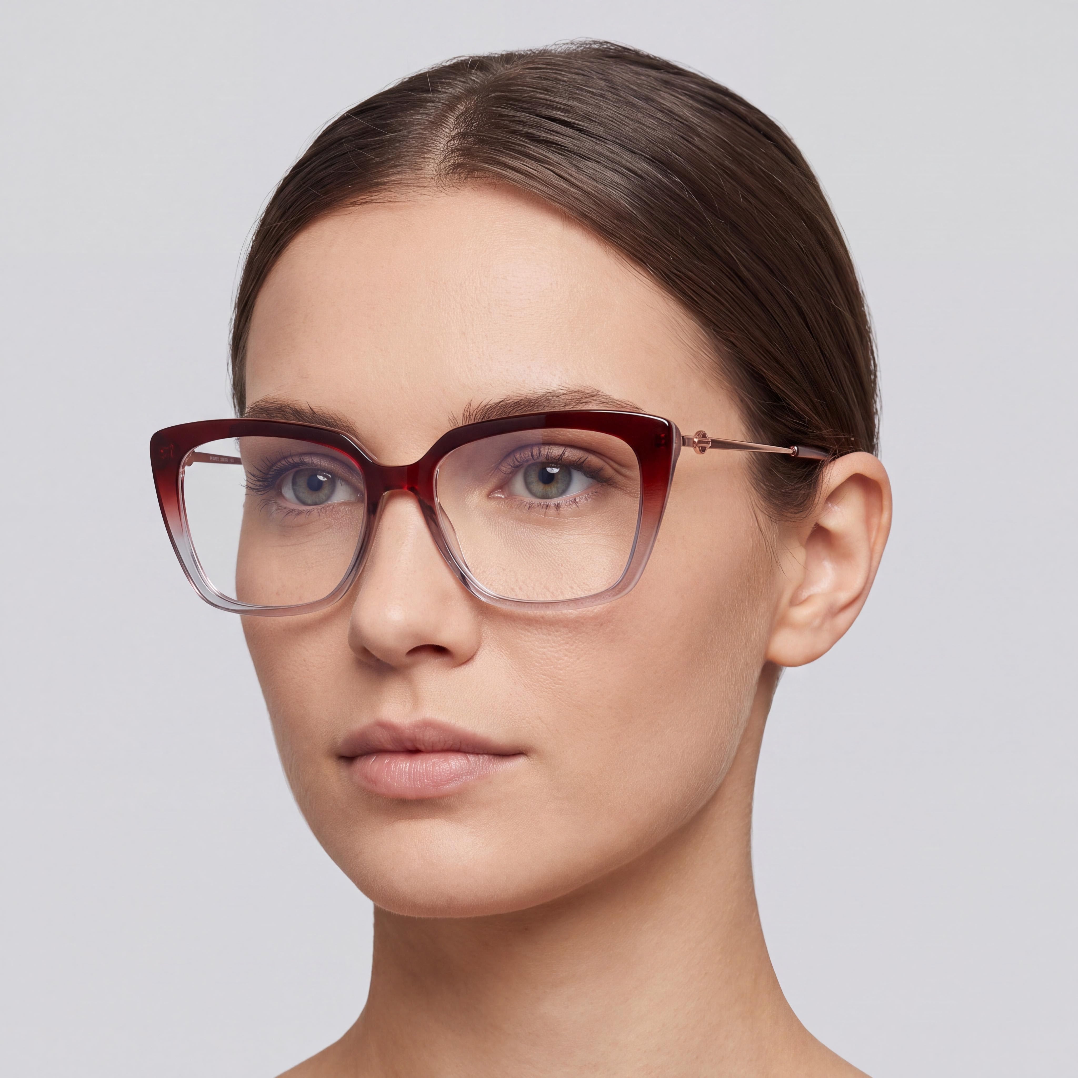 Gafas ópticas Harley-Davidson Hd50119 de mujer con montura de plástico en burdeos y oro rosa, 53 mm, Photo 4