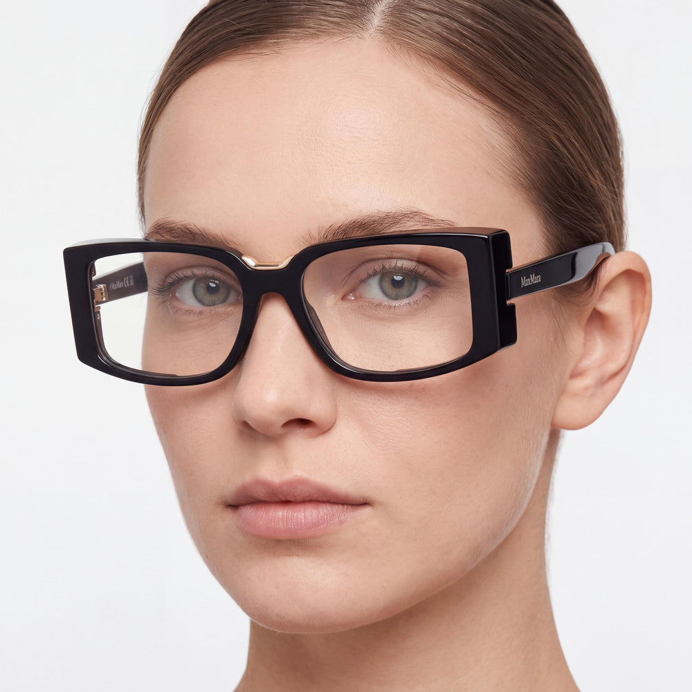 MaxMara 5157-B Women's Shiny Black Blue Filter Plastic Frame Polycarbonate Lenses 54-16-140