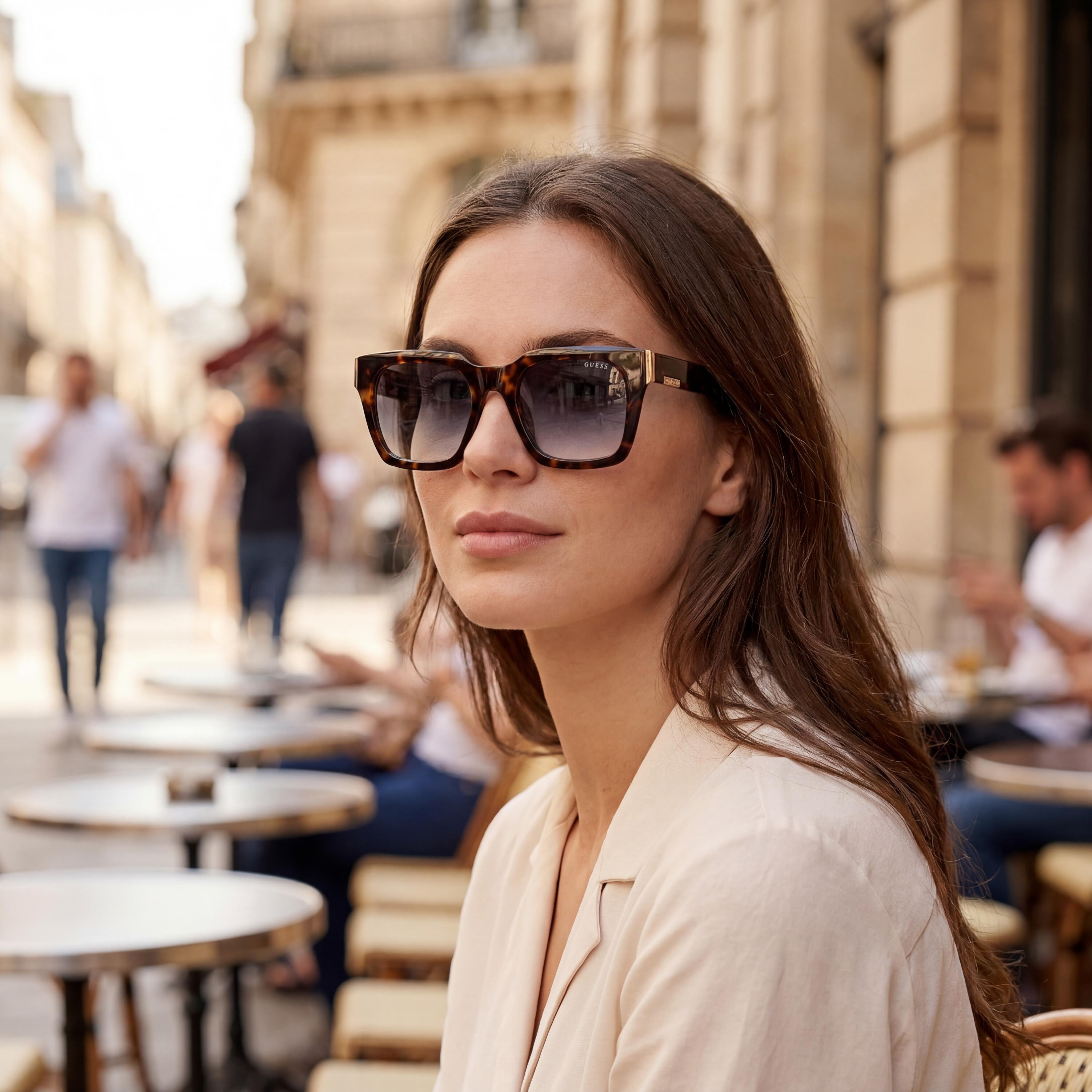 GUESS Gu00172 Unisex Acetate Dark Havana Non-Polarized UV 400 Sunglasses Gradient Blue Lenses 53mm, Photo 5
