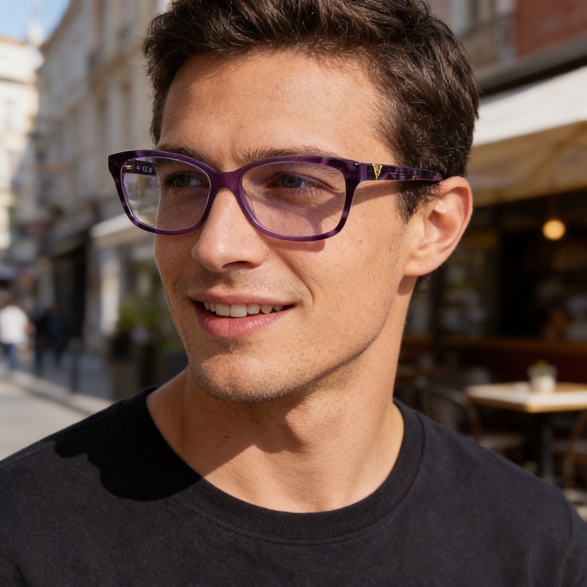 Guess Gu2948-n Men's Eyeglasses with Plastic Frame Shiny Violet Striped 53-14-140, Photo 6