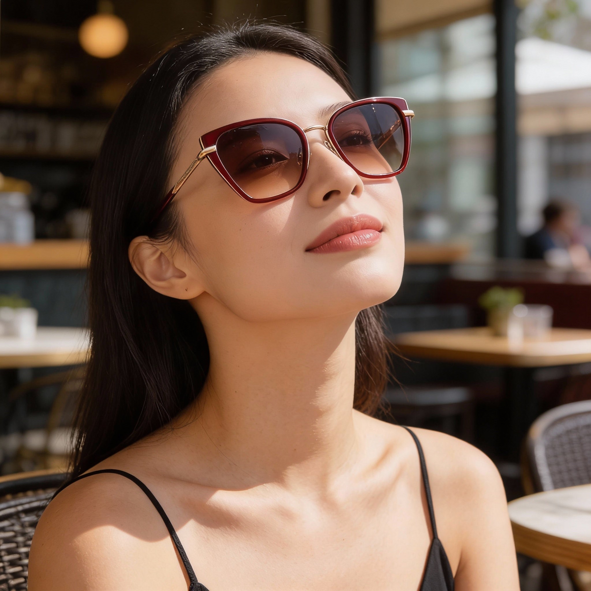Gafas de sol Rag & Bone Modern para mujer, con montura de metal burdeos y lentes de policarbonato, protección UV, no polarizadas, 56 mm, Photo 6