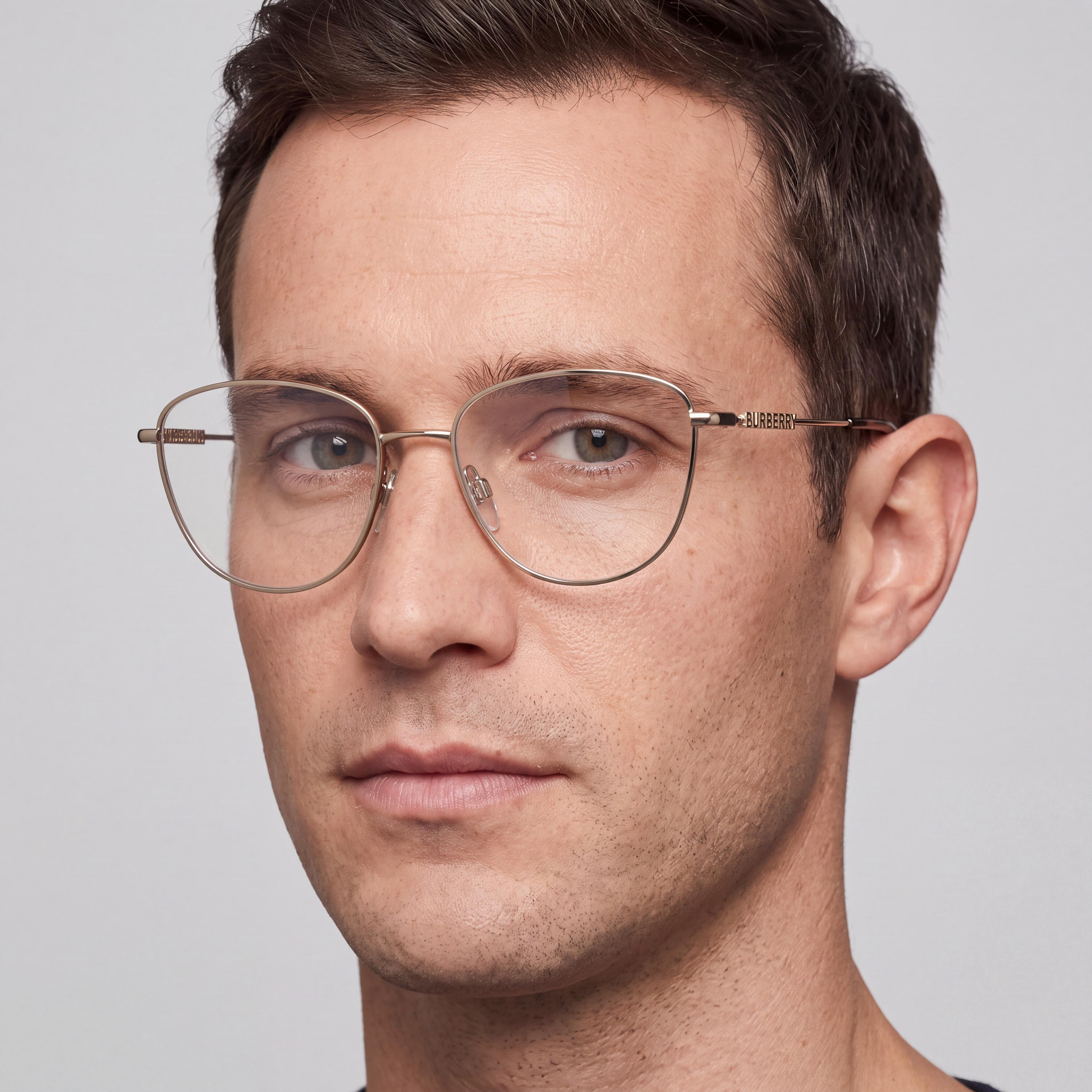 BURBERRY Be 1376 Men's Light Gold Optical Frames, Prescription Ready, with Clear Demo Lenses 55-17-140, Photo 3