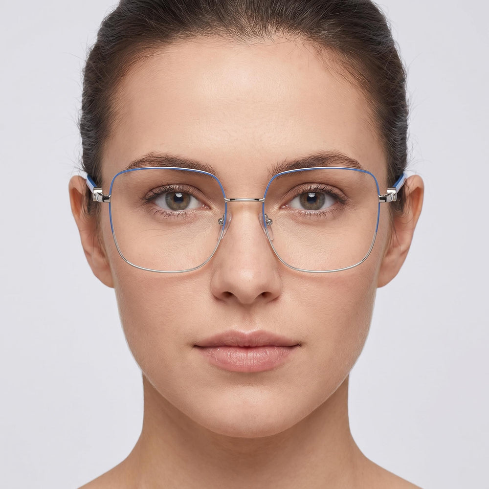 Gafas TOUS Classic de mujer de metal combinado inyectado, oro claro con partes de color, 55mm