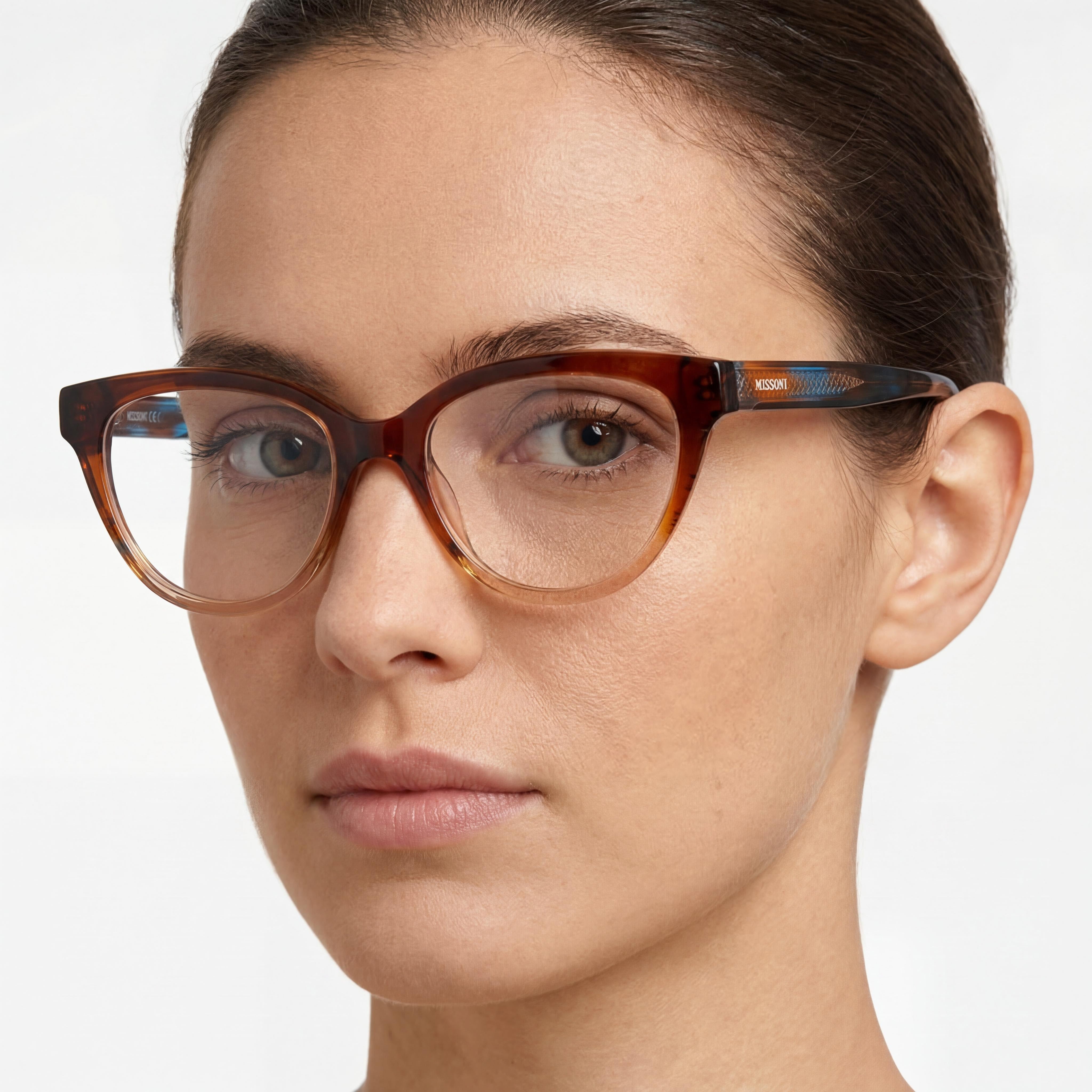 Gafas de sol Missoni Mis 0091 para mujer, montura moderna de acetato, lentes de policarbonato color marrón cuerno, 52 mm, Photo 4