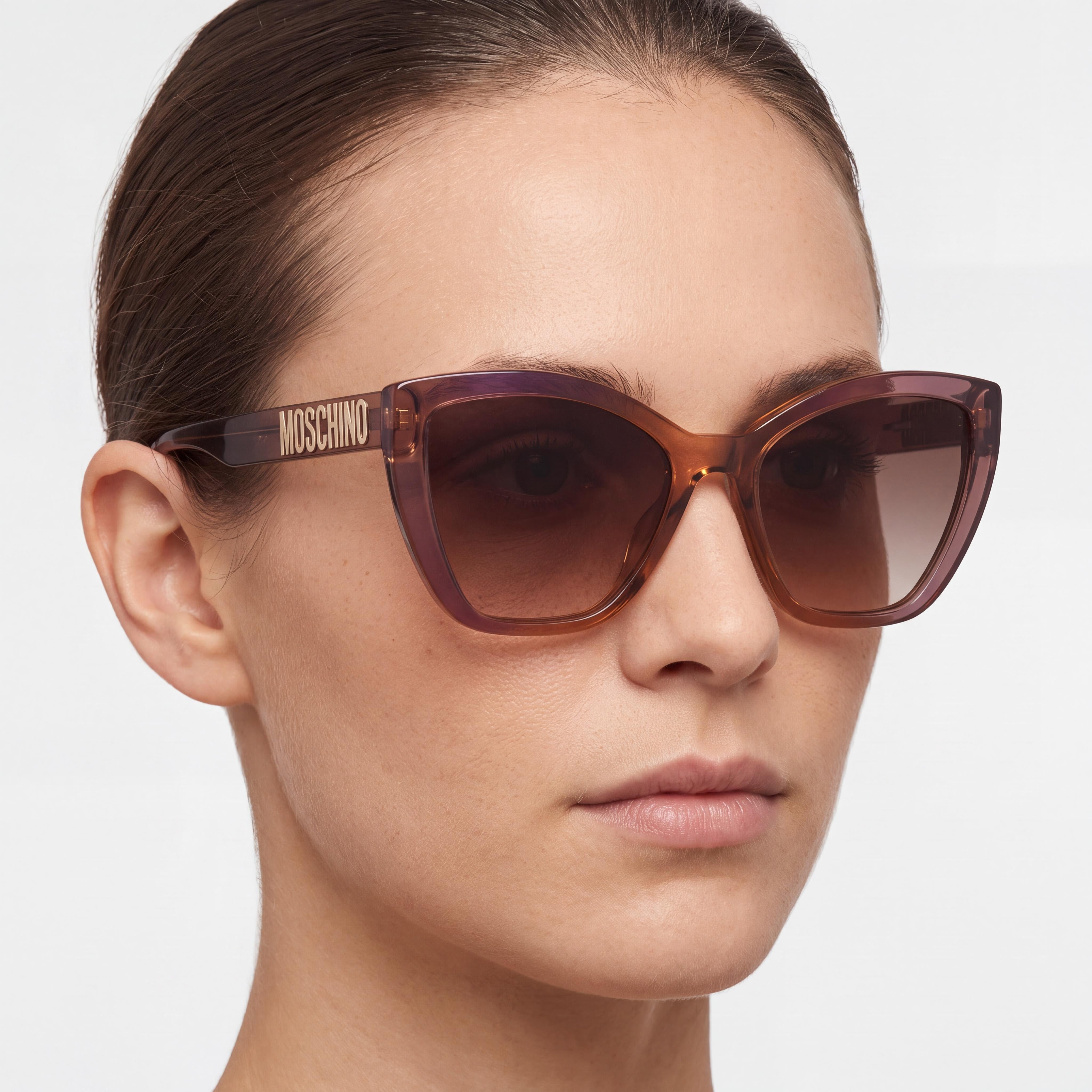 Gafas de sol rectangulares de acetato Moschino para mujer MOS155/S Marrón Naranja 55mm, Photo 5